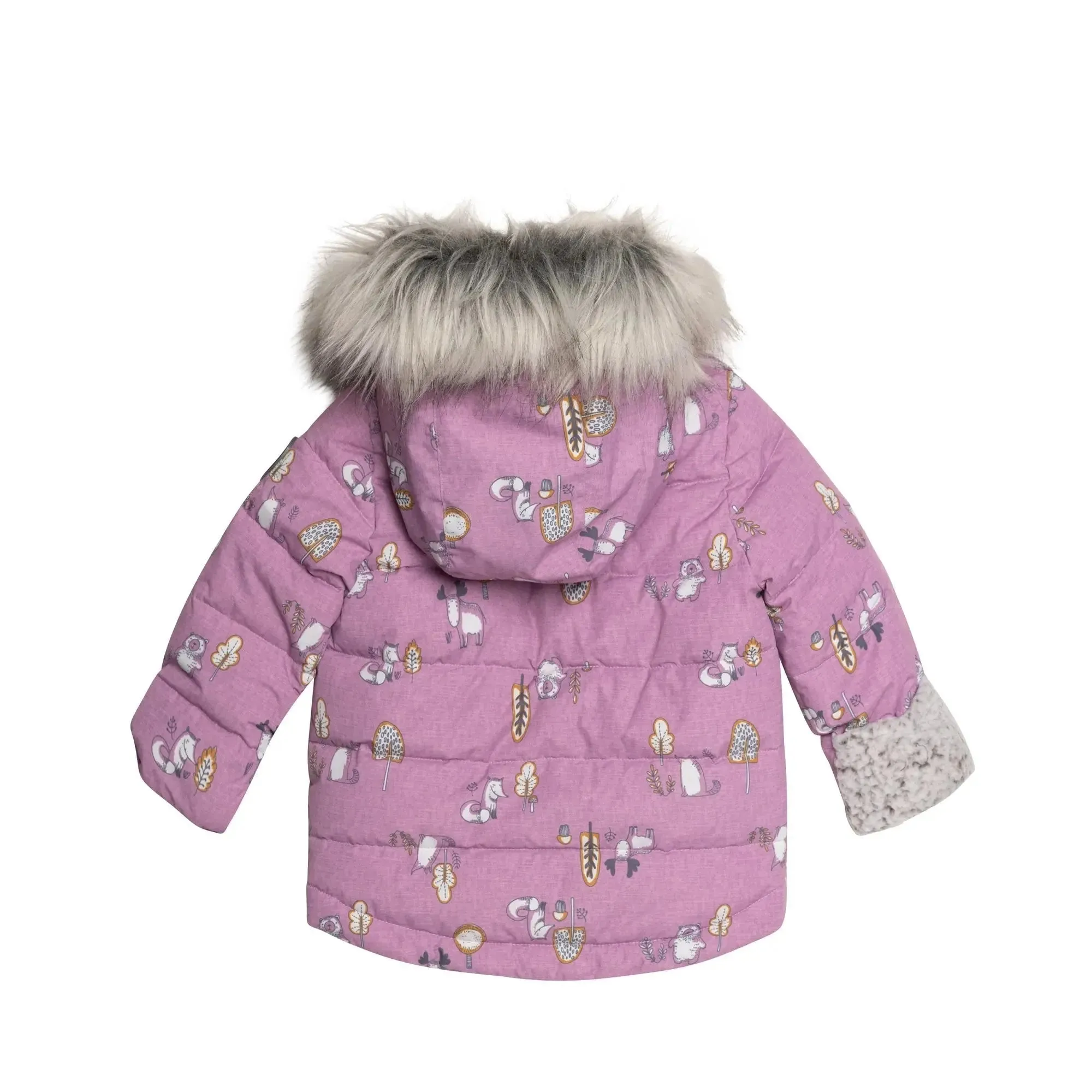 Printed Woodland Animals Two Piece Baby Snowsuit Lilac | DEUX PAR DEUX