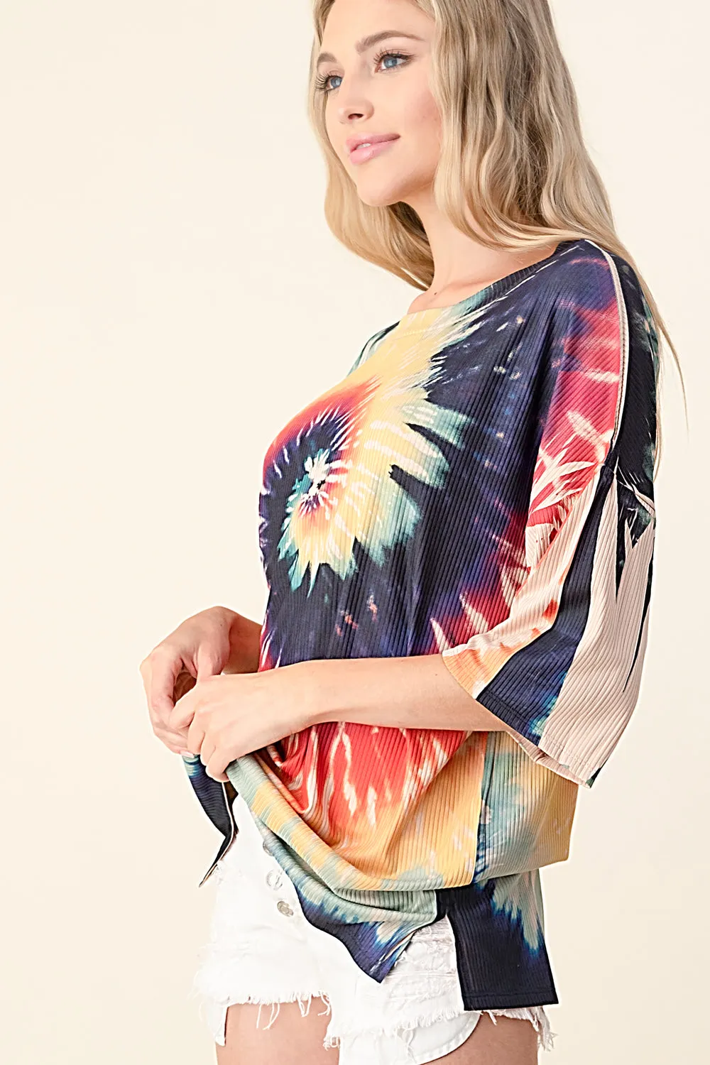 Rainbow Multi Tie Dye Top