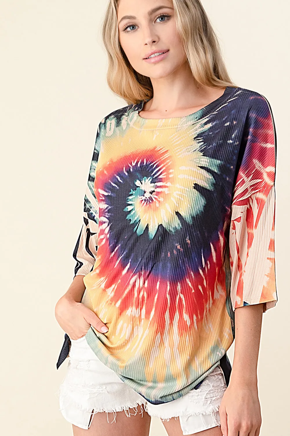 Rainbow Multi Tie Dye Top