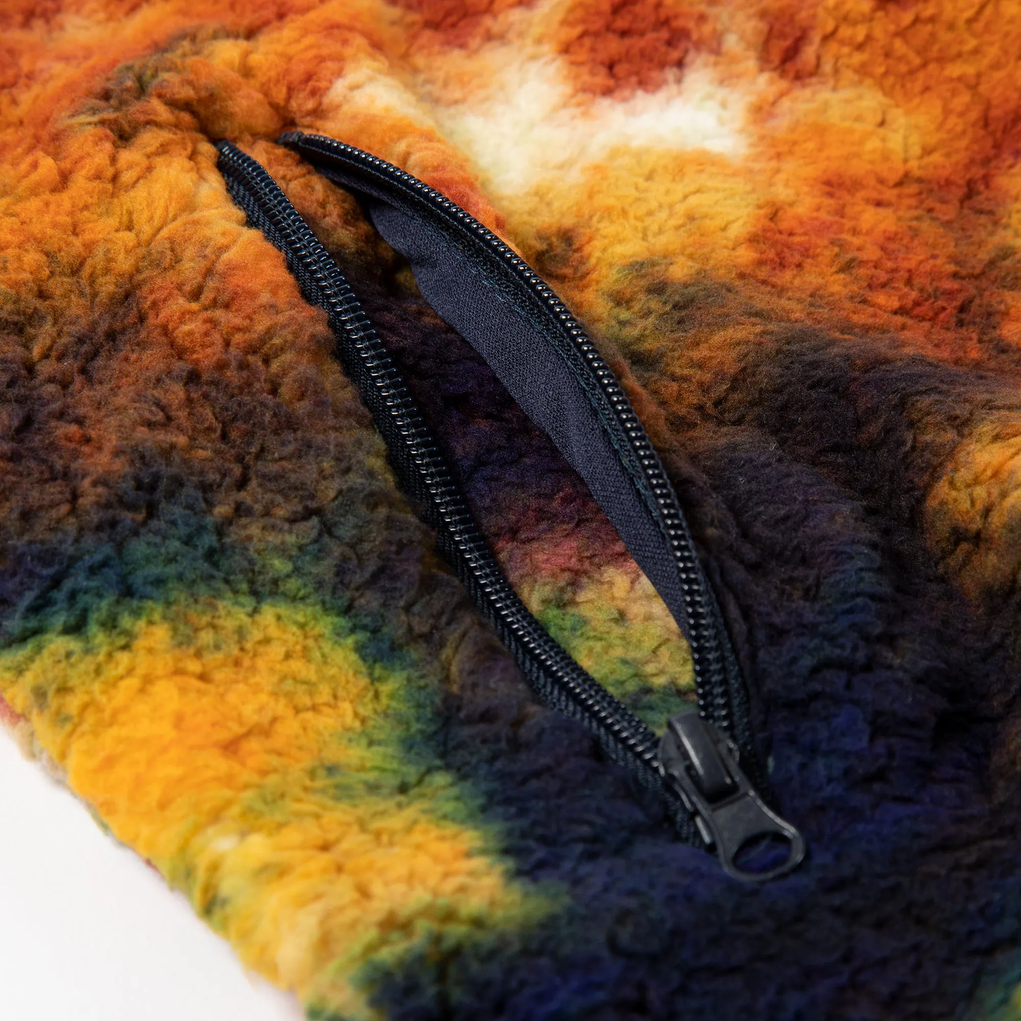 Rainbow Tie-Dye Plush Sherpa Fleece Jacket