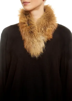 Red Genuine Fox Fur Collar