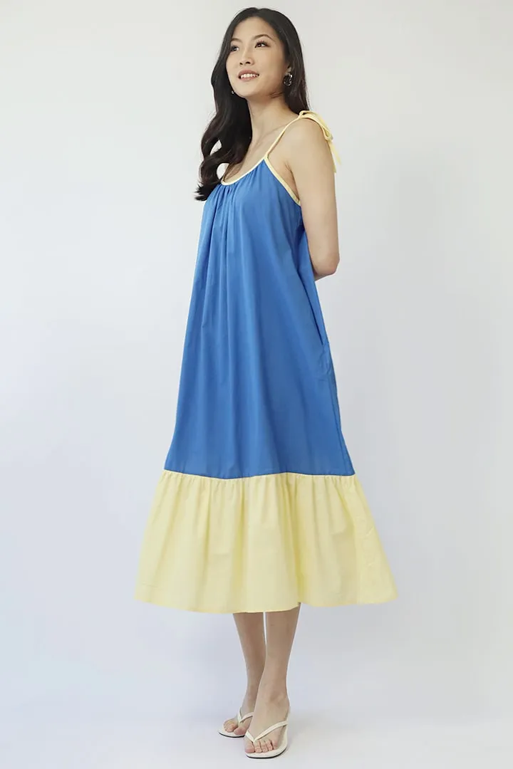 Rosabel Dress in Blue & Yellow