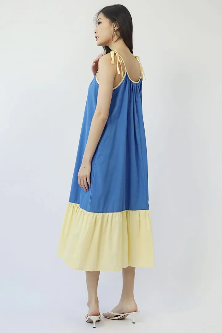 Rosabel Dress in Blue & Yellow