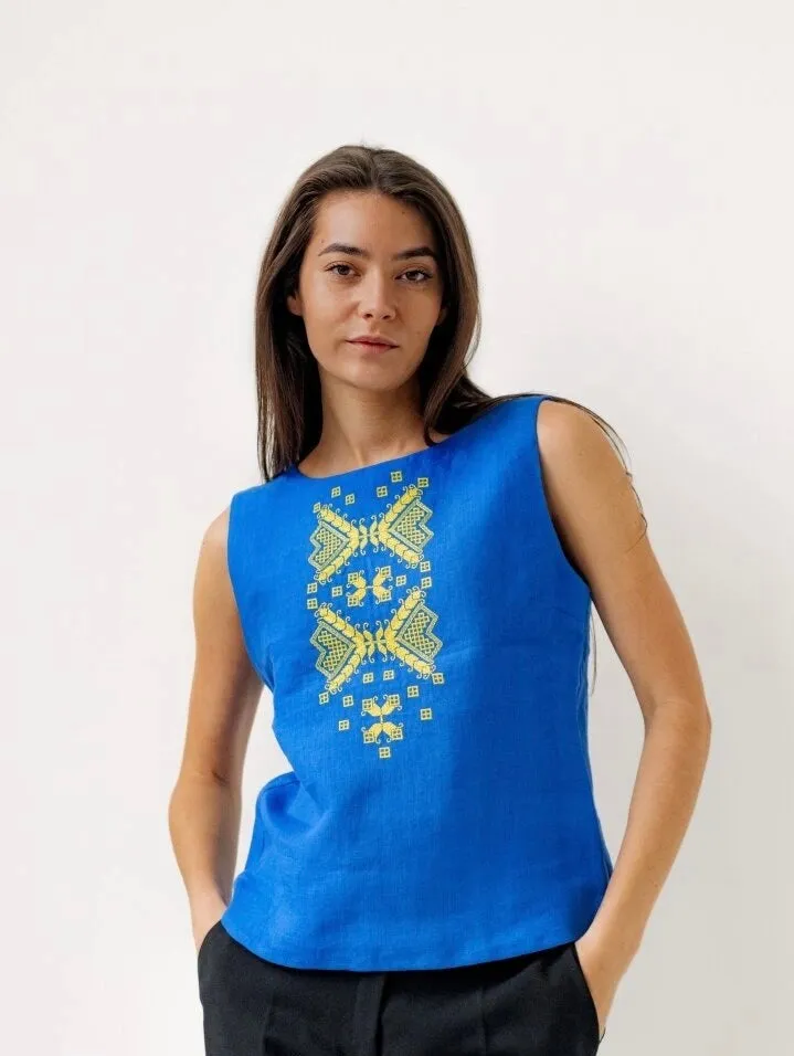 Sleeveless Blouse-“Ukraine”