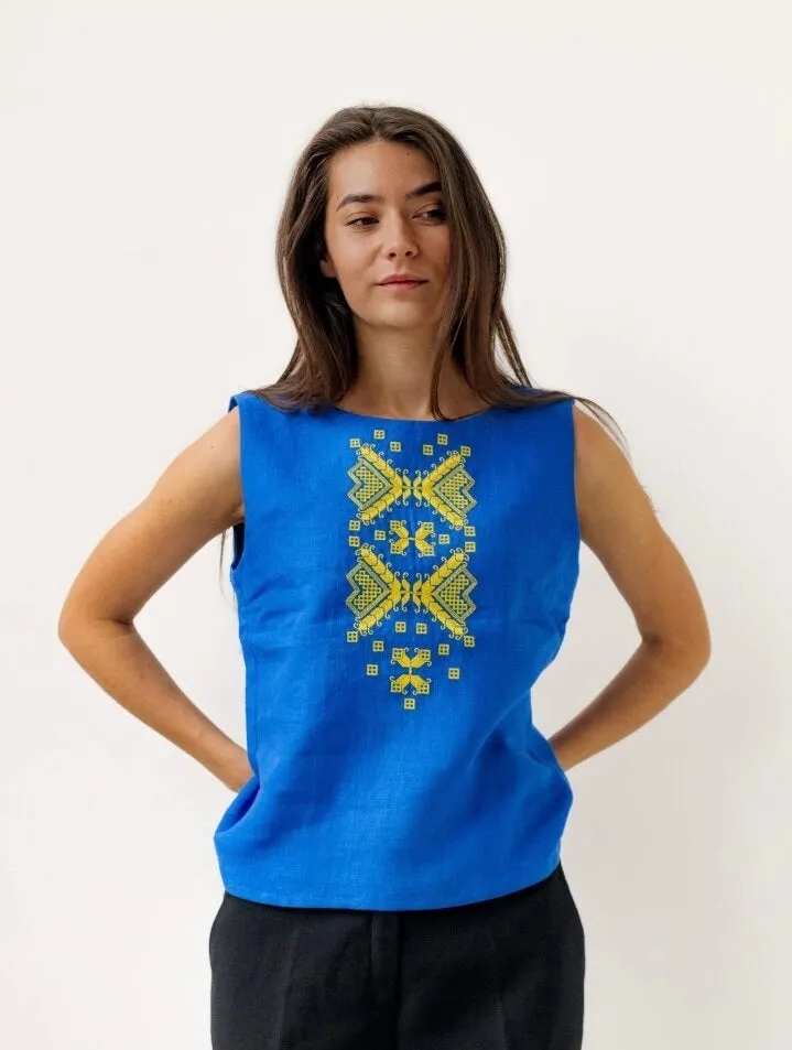 Sleeveless Blouse-“Ukraine”