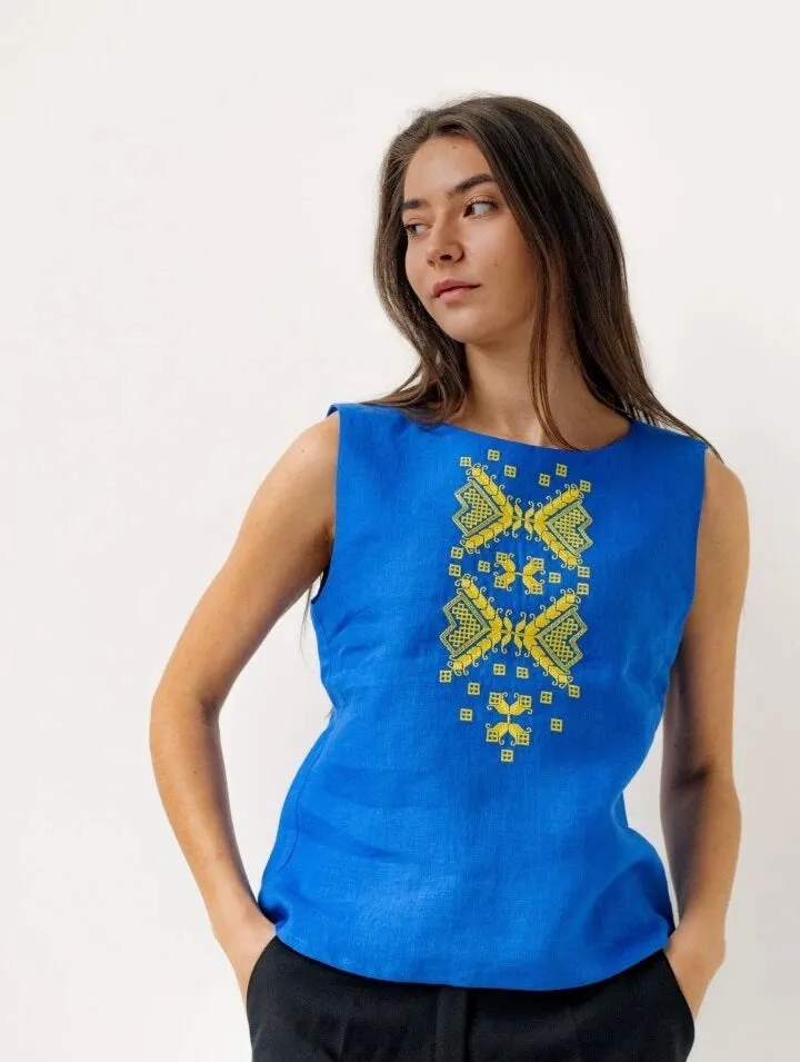 Sleeveless Blouse-“Ukraine”