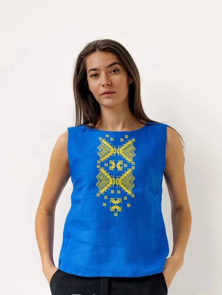 Sleeveless Blouse-“Ukraine”