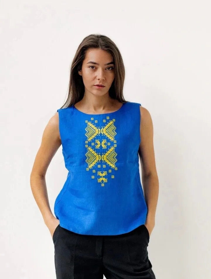 Sleeveless Blouse-“Ukraine”