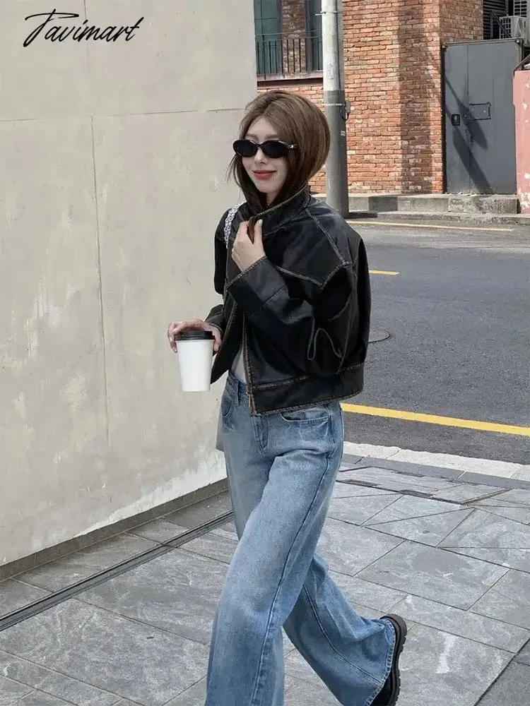 TAVIMART -  Woman Jeans American Style Denim Gyaru Pants New Trend Trousers All-match Sweatpants Streetwear Cargo Pants Bell Bottoms