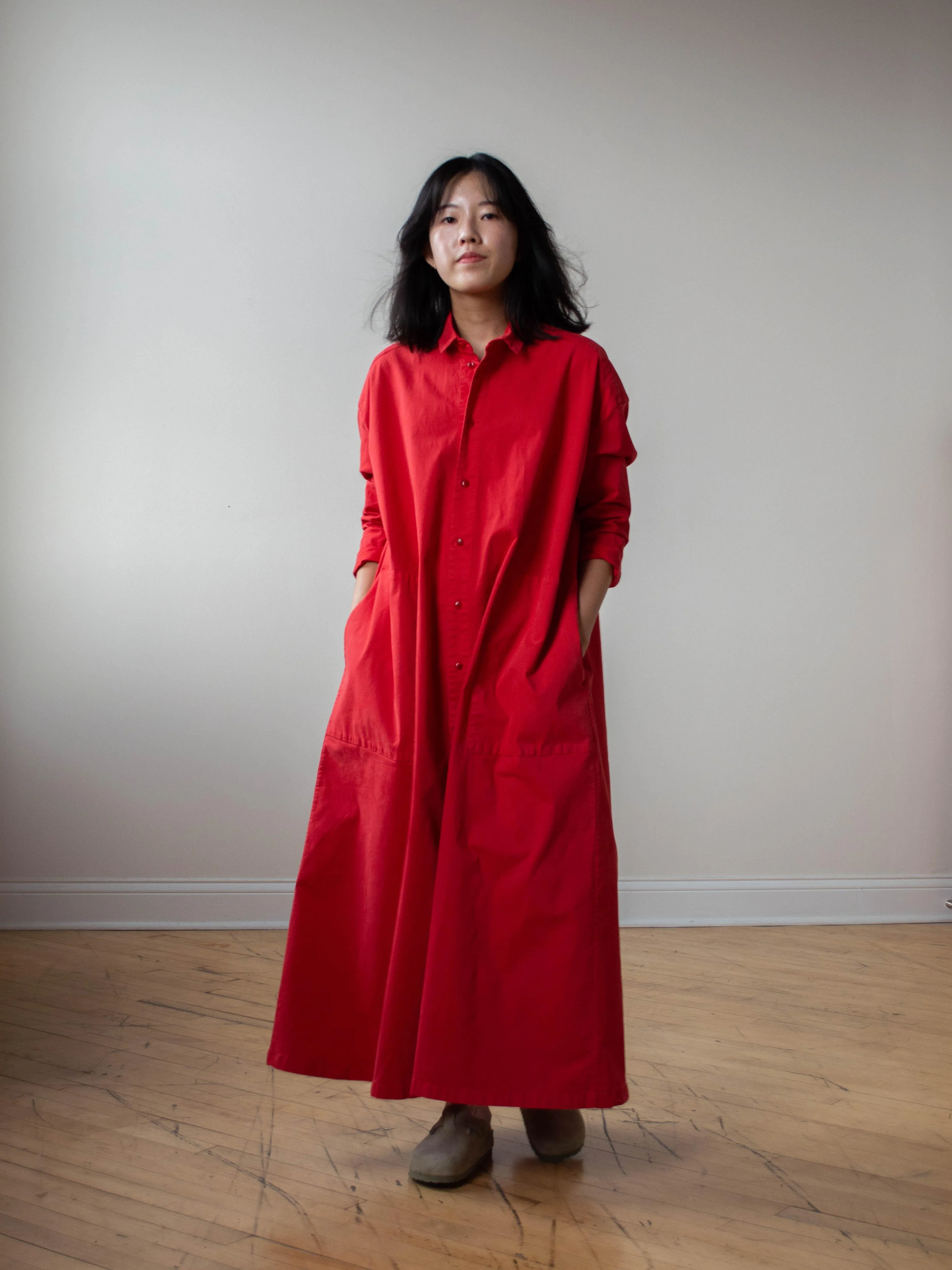 The Draughtsman Dress - Scarlet Twill