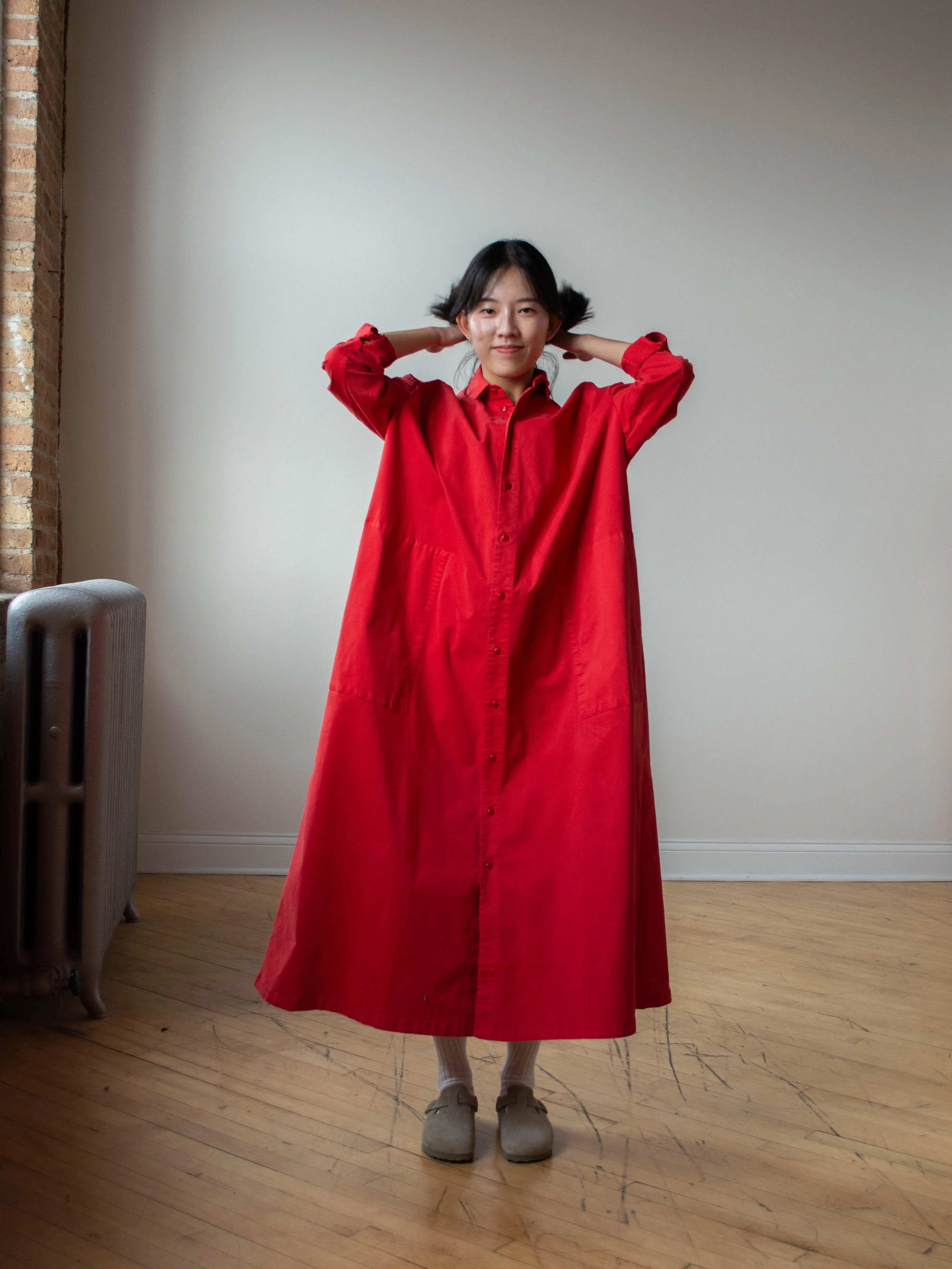 The Draughtsman Dress - Scarlet Twill