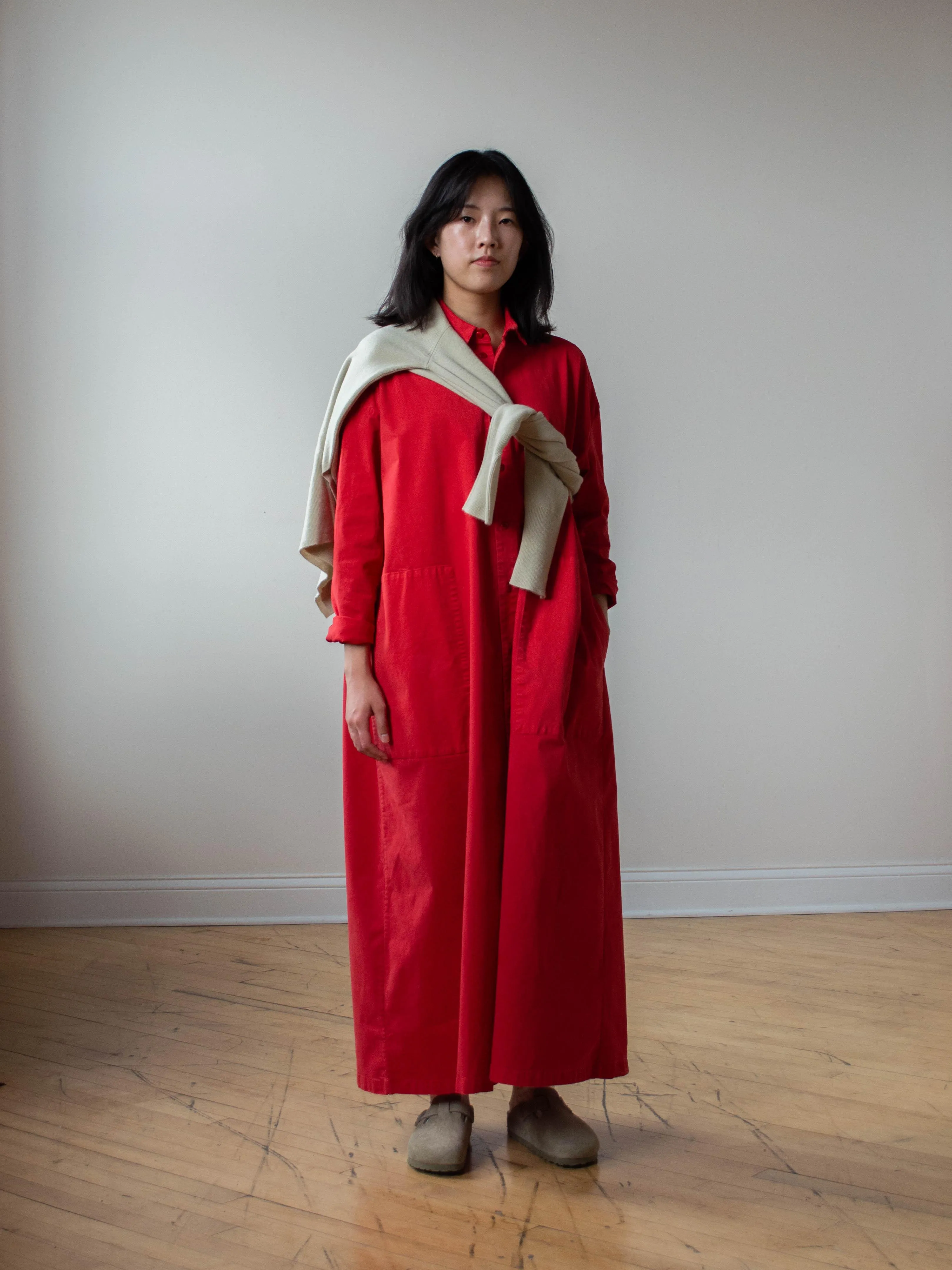 The Draughtsman Dress - Scarlet Twill