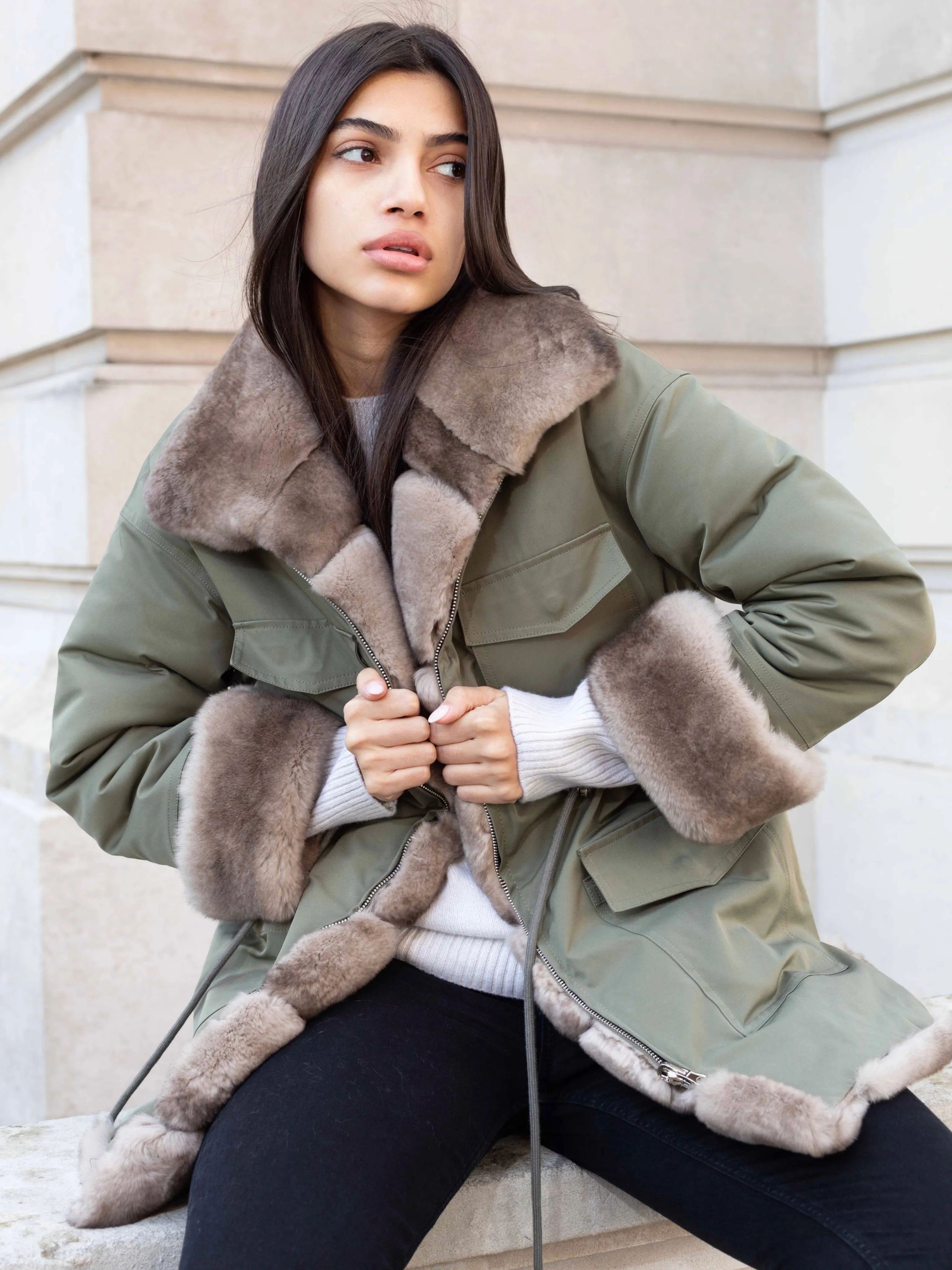 The Elisa Parka Khaki Green