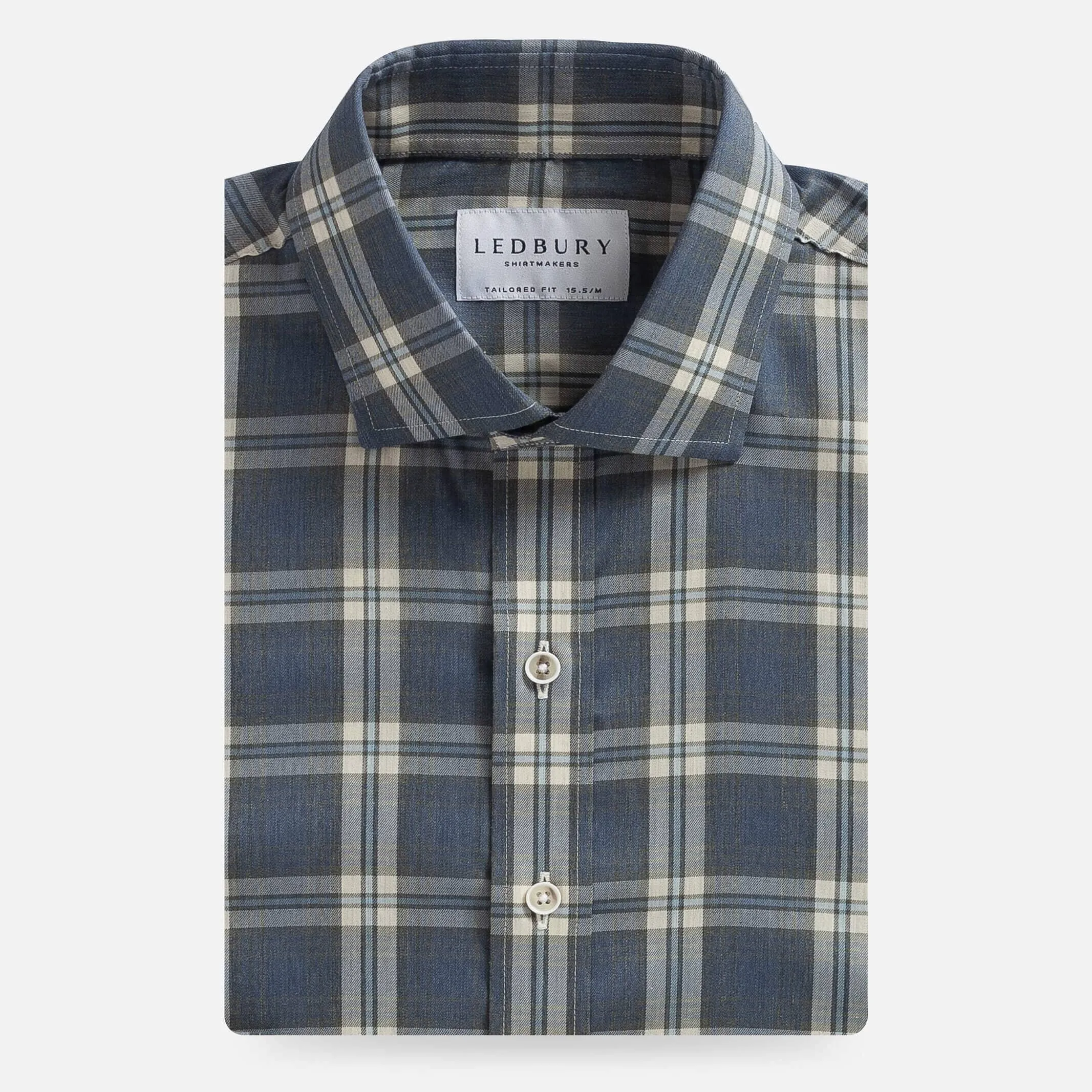 The Smoky Blue Osmond Stretch Plaid Casual Shirt