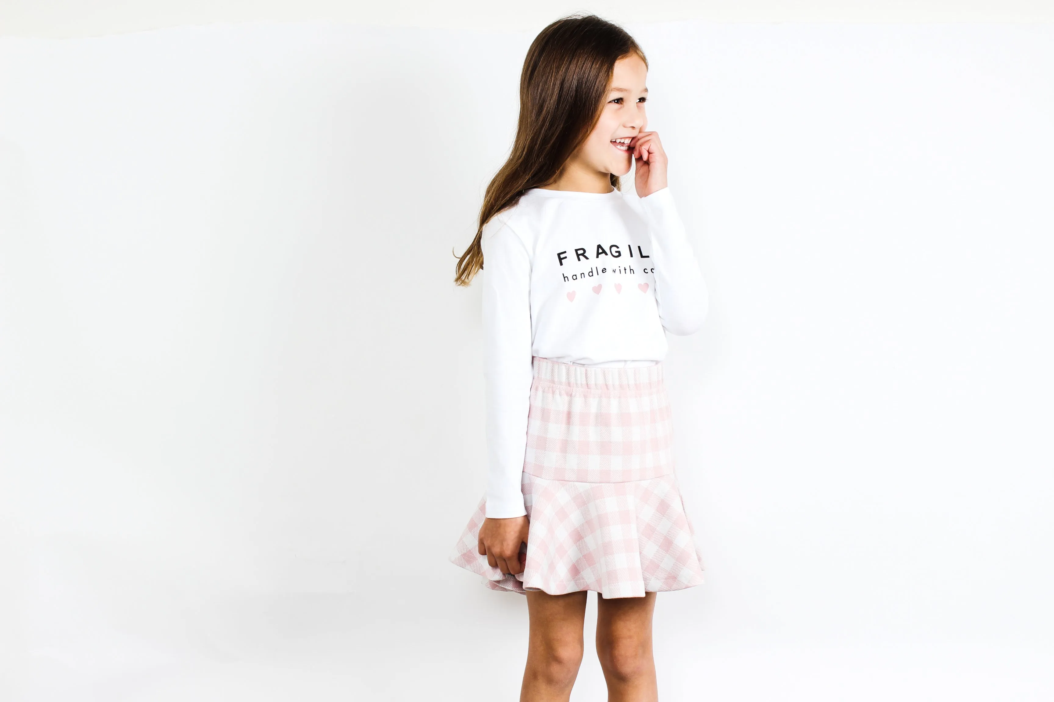 TINY TRIBE CHECK RUFFLE SKIRT