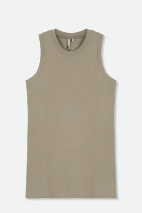 TUNIC LENGTH MUSCLE TANK IN PIMA COTTON STRETCH - Final Few Sizes US 6-10