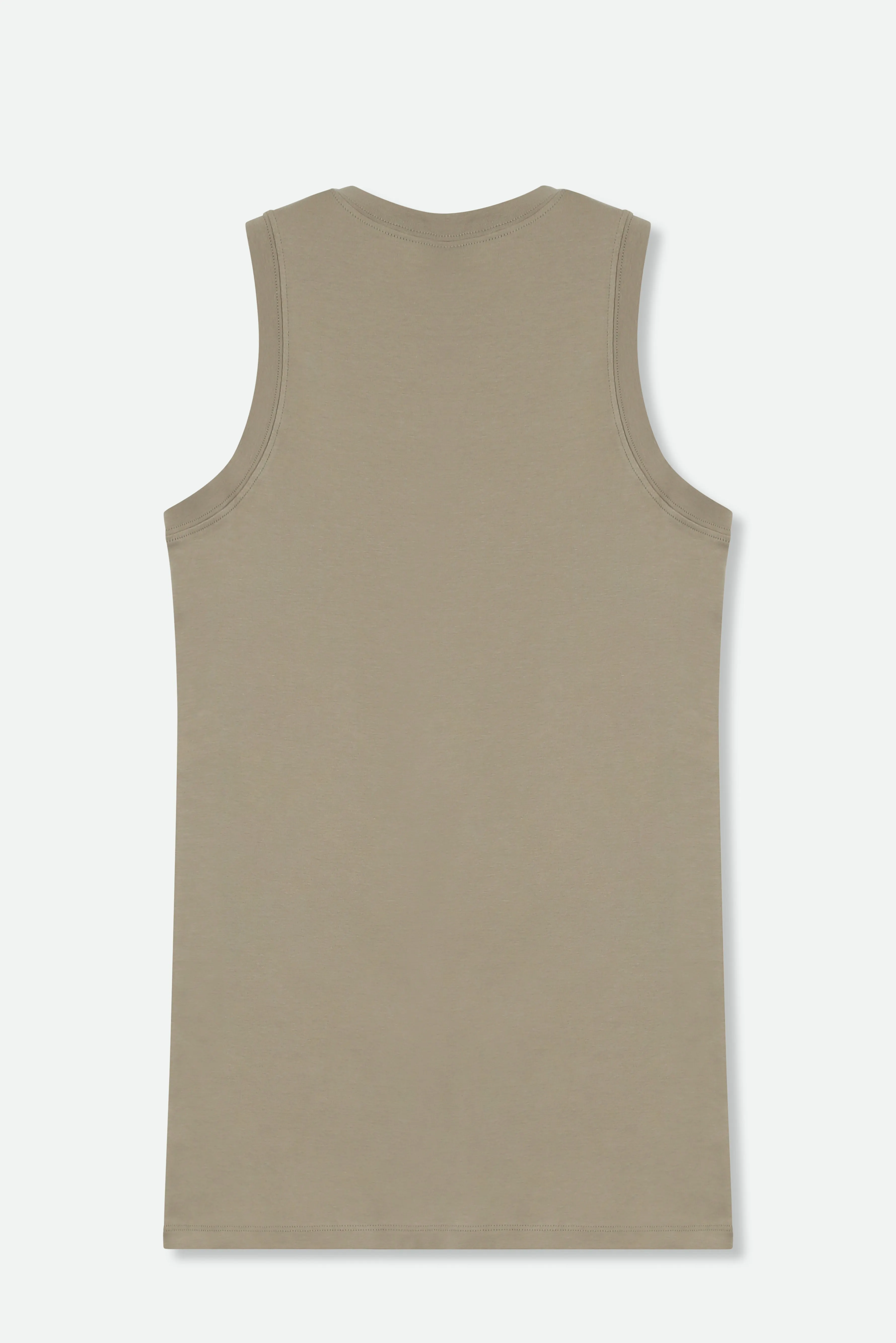 TUNIC LENGTH MUSCLE TANK IN PIMA COTTON STRETCH - Final Few Sizes US 6-10