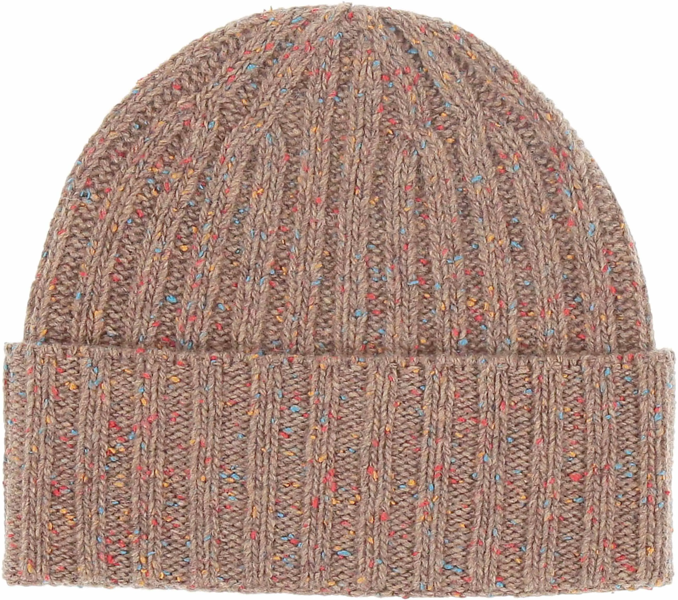 Tweed Stripe Rib Knit Cuff Beanie