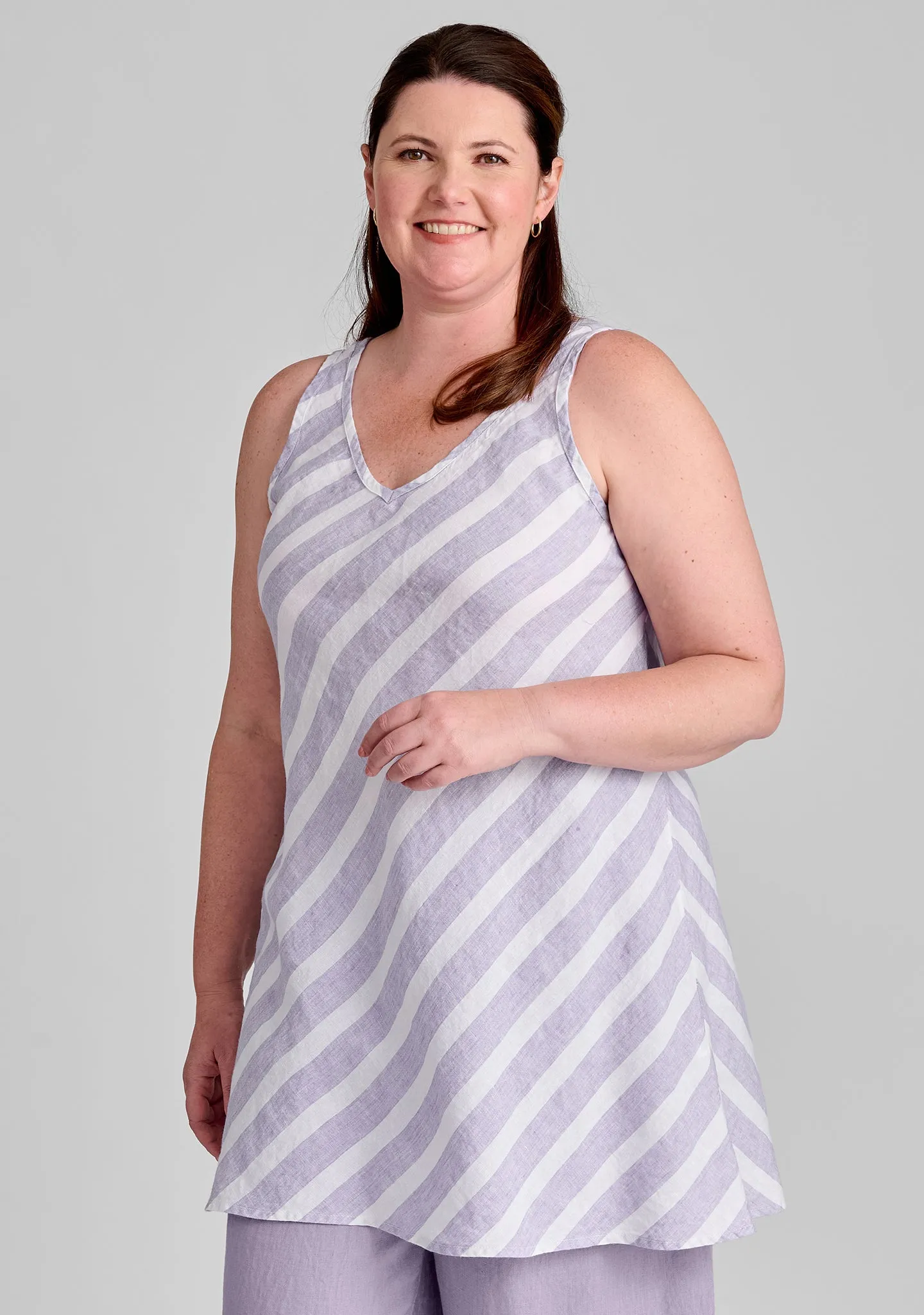 Two Way Bias Tunic - Linen Tank Top