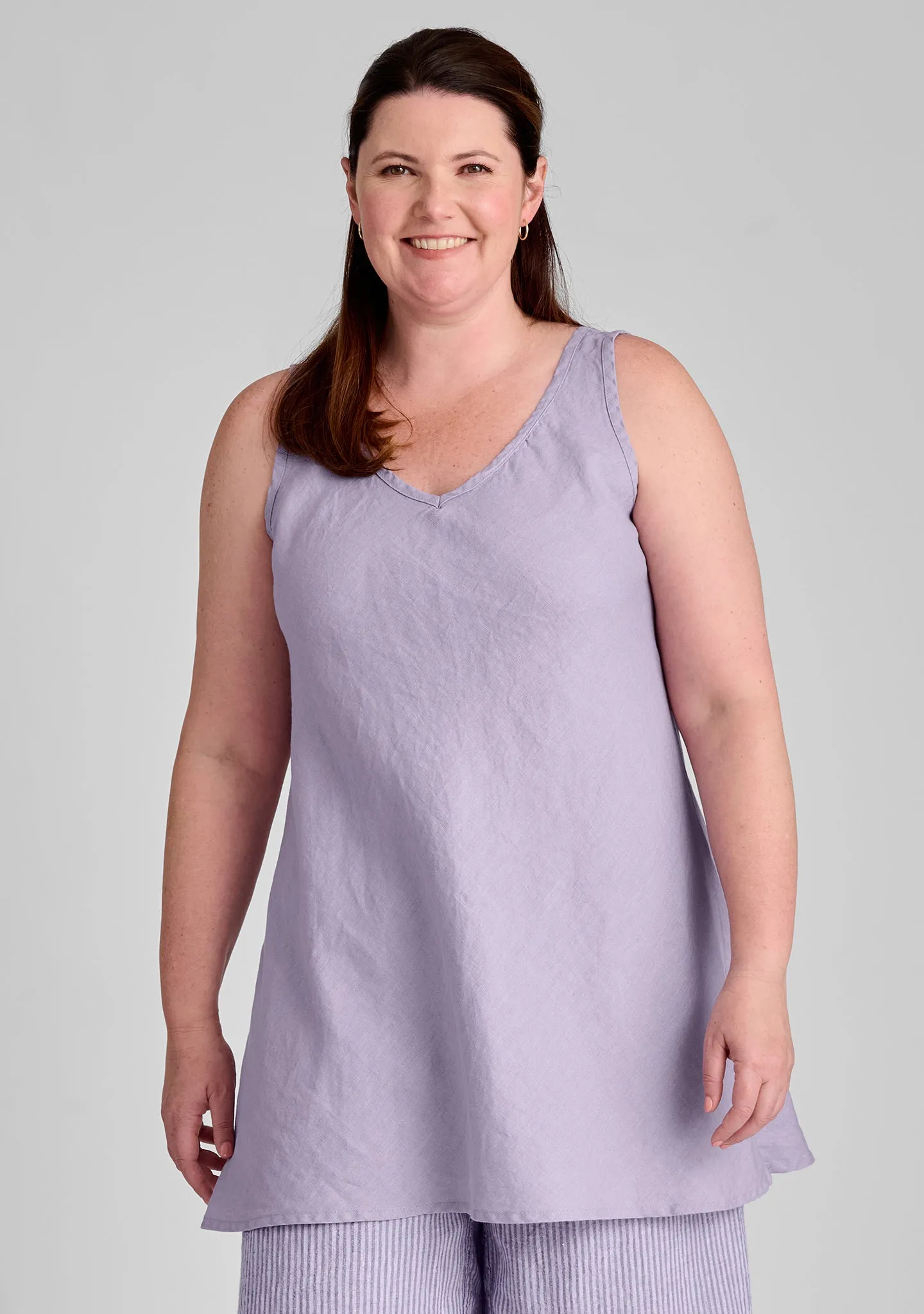 Two Way Bias Tunic - Linen Tank Top