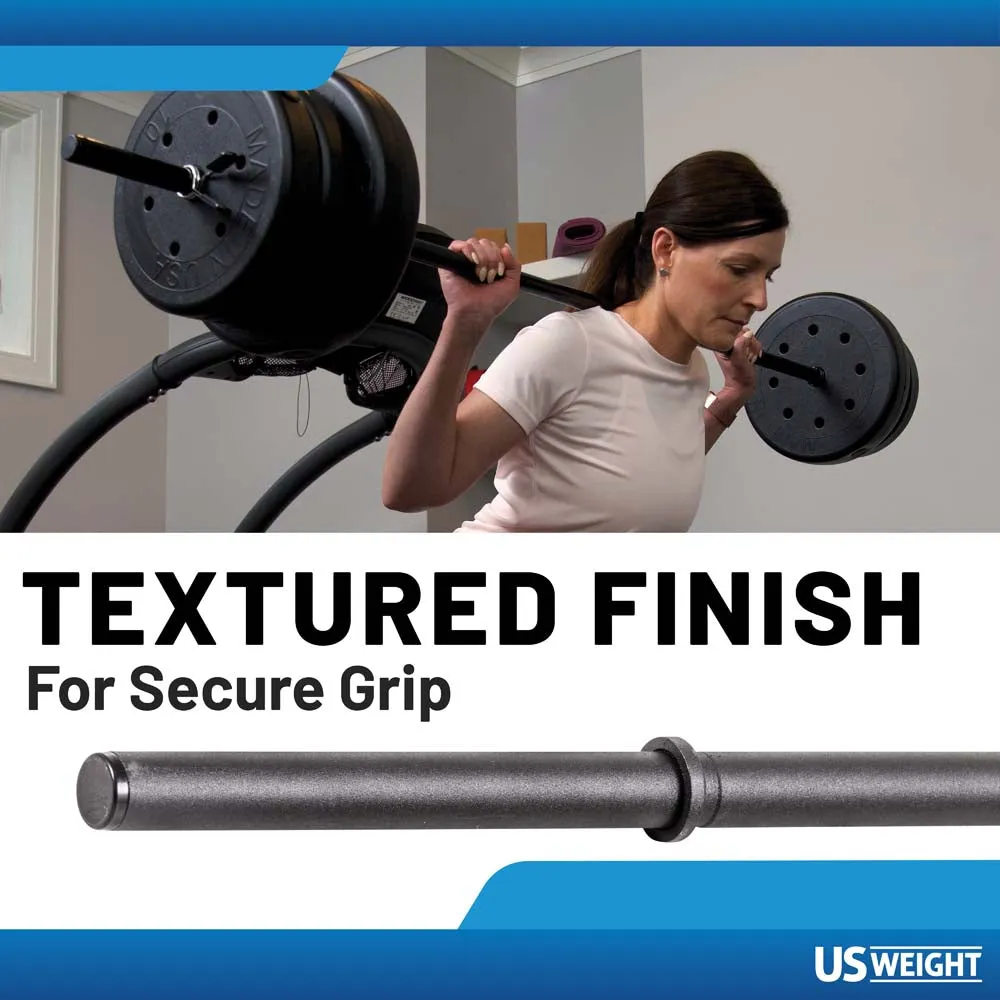 US Weight 3-Piece 54" x 1" Exercise Barbell Set - Includes 2 Spring Clips