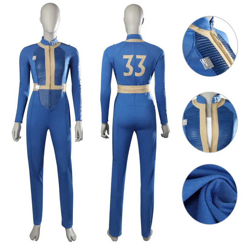 Vault 33 Suit Fallout 4 Cosplay Jumpsuit Female Vault Dweller Halloween Costume BEcostume