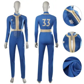 Vault 33 Suit Fallout 4 Cosplay Jumpsuit Female Vault Dweller Halloween Costume BEcostume