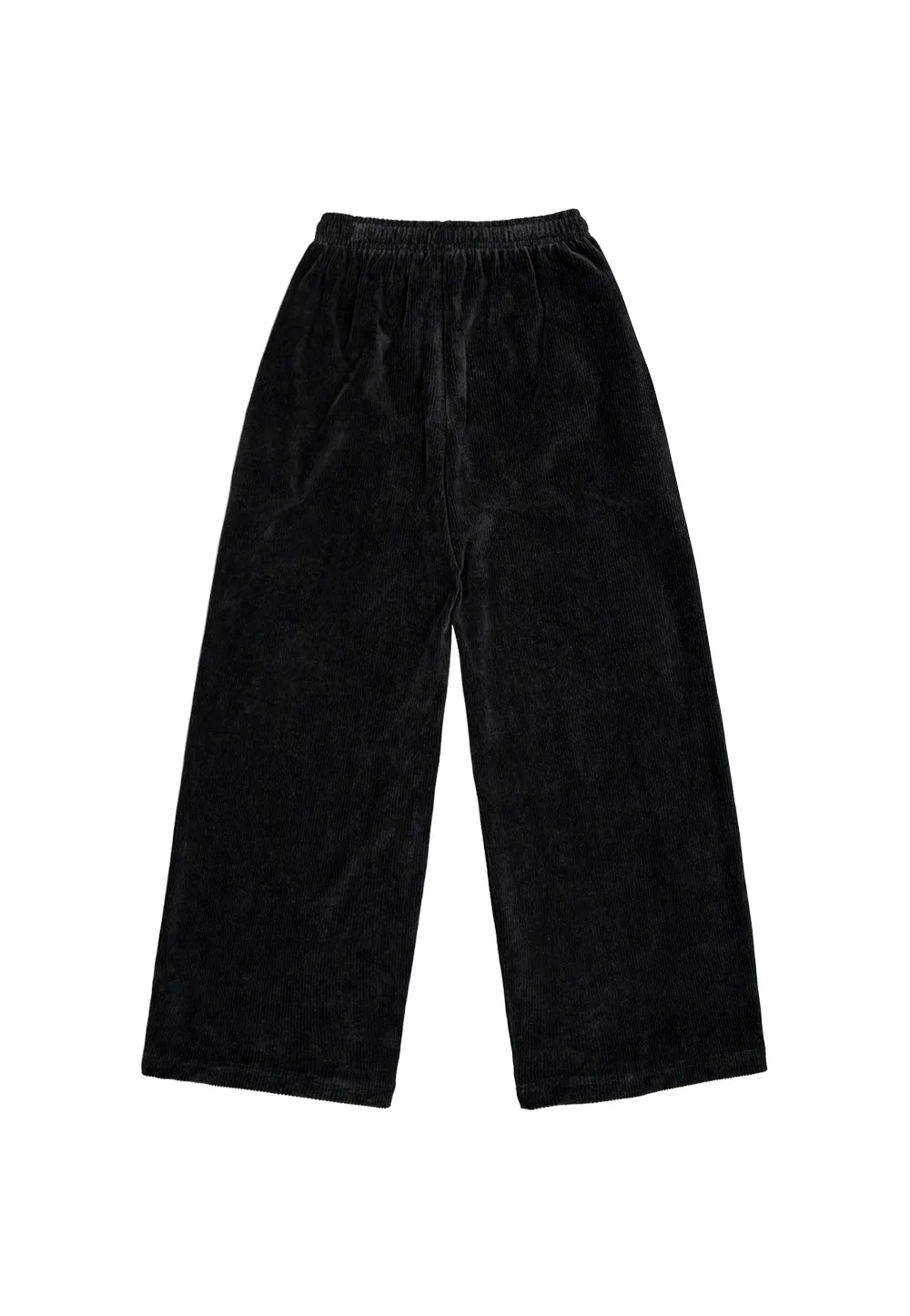 Velour corduroy pants black