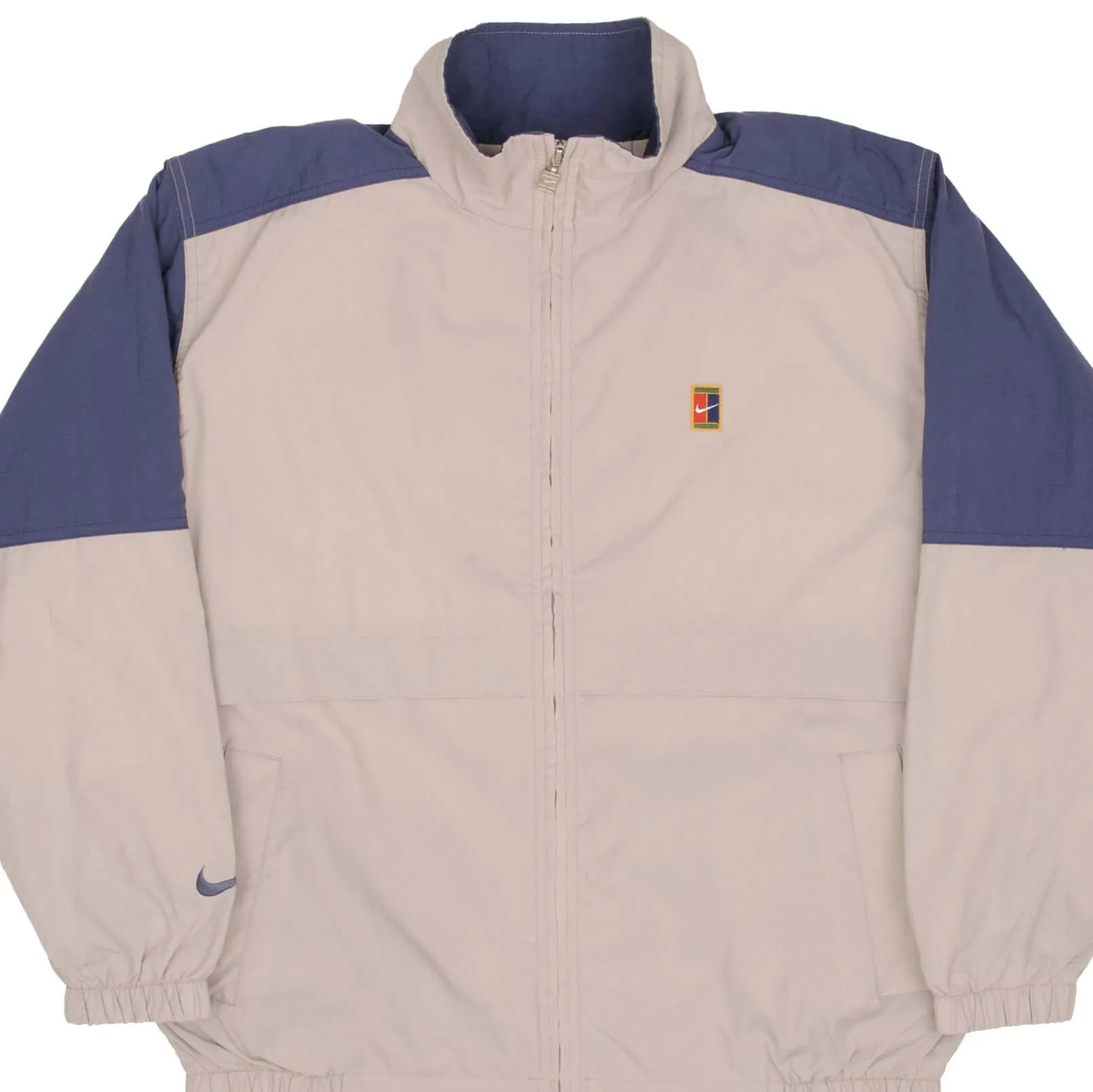 VINTAGE NIKE TENNIS WINDBREAKER BEIGE JACKET 1990S SIZE MEDIUM