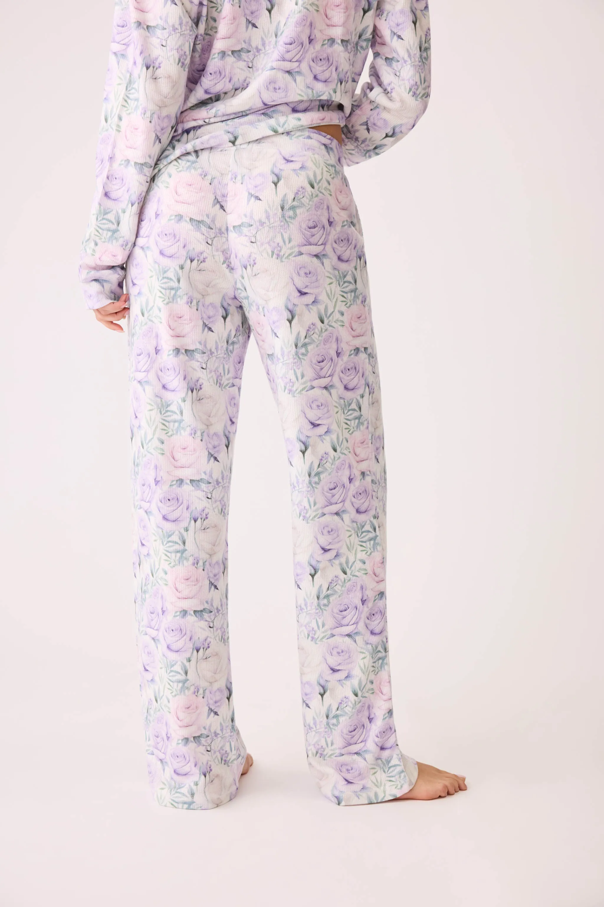 Violet Rose Floral Waffle Thermal Pant