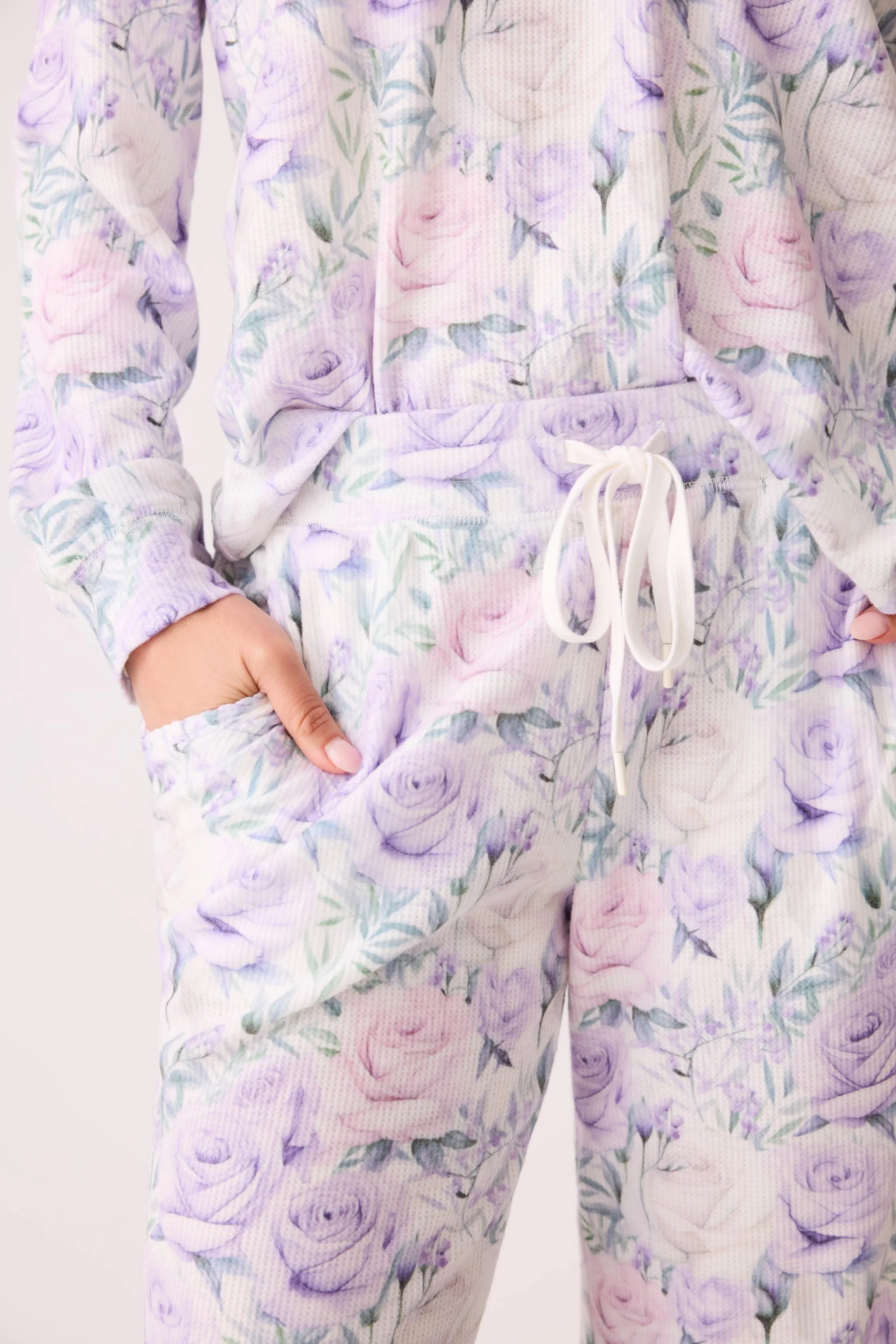 Violet Rose Floral Waffle Thermal Pant