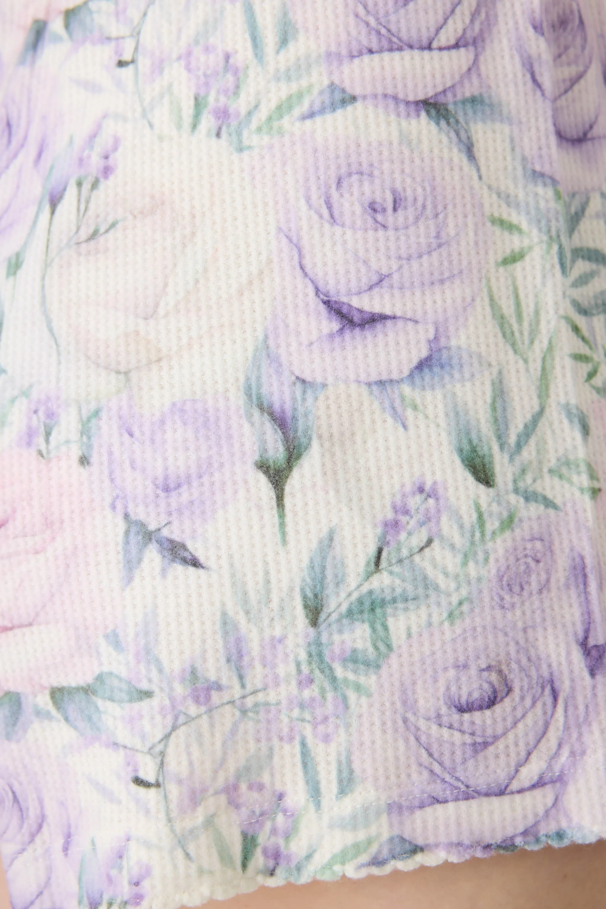 Violet Rose Floral Waffle Thermal Pant