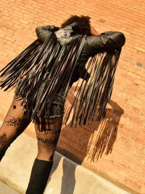 “Vixen fringe jacket” black