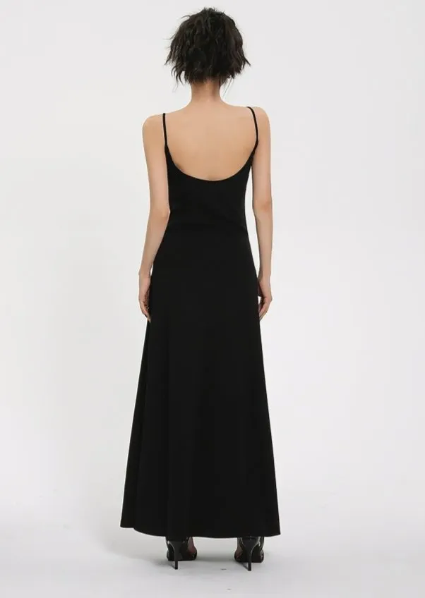 WAIST SLIM BACKLESS SLIP DRESS