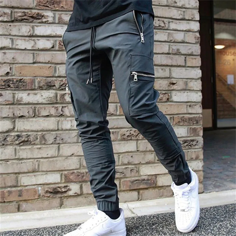 Wiaofellas Casual Cargo Pants Men Hip Hop Streetwear Jogger Pant Fashion Trousers Multi-Pocket Casual Joggers Sweatpants Men Pants