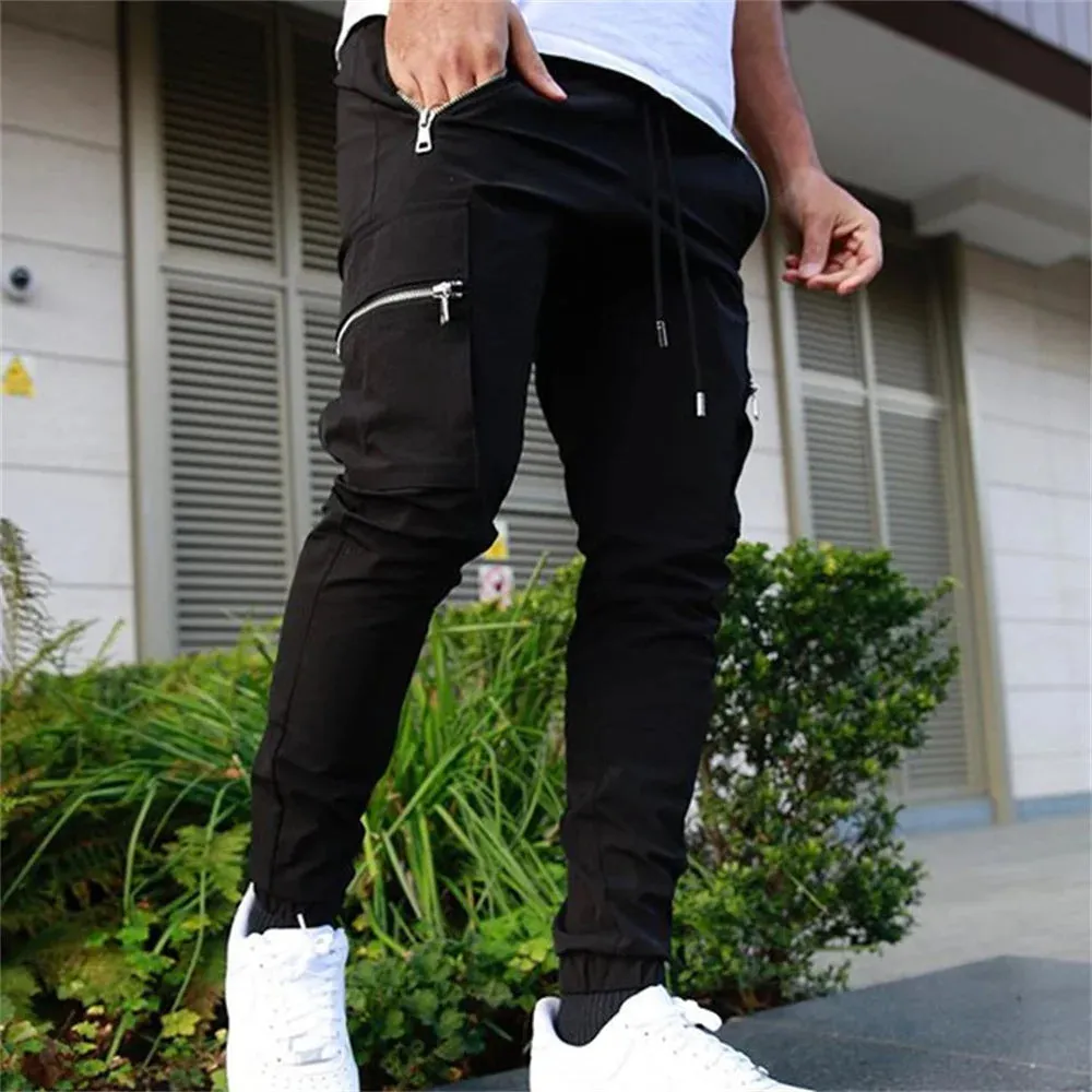 Wiaofellas Casual Cargo Pants Men Hip Hop Streetwear Jogger Pant Fashion Trousers Multi-Pocket Casual Joggers Sweatpants Men Pants