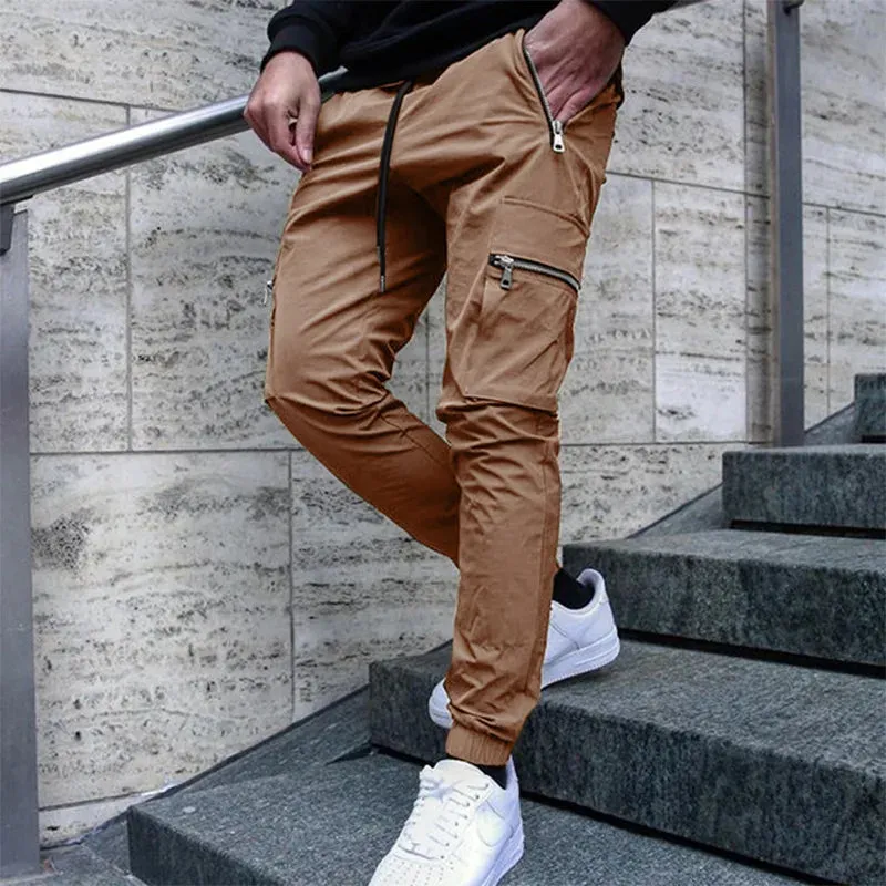 Wiaofellas Casual Cargo Pants Men Hip Hop Streetwear Jogger Pant Fashion Trousers Multi-Pocket Casual Joggers Sweatpants Men Pants