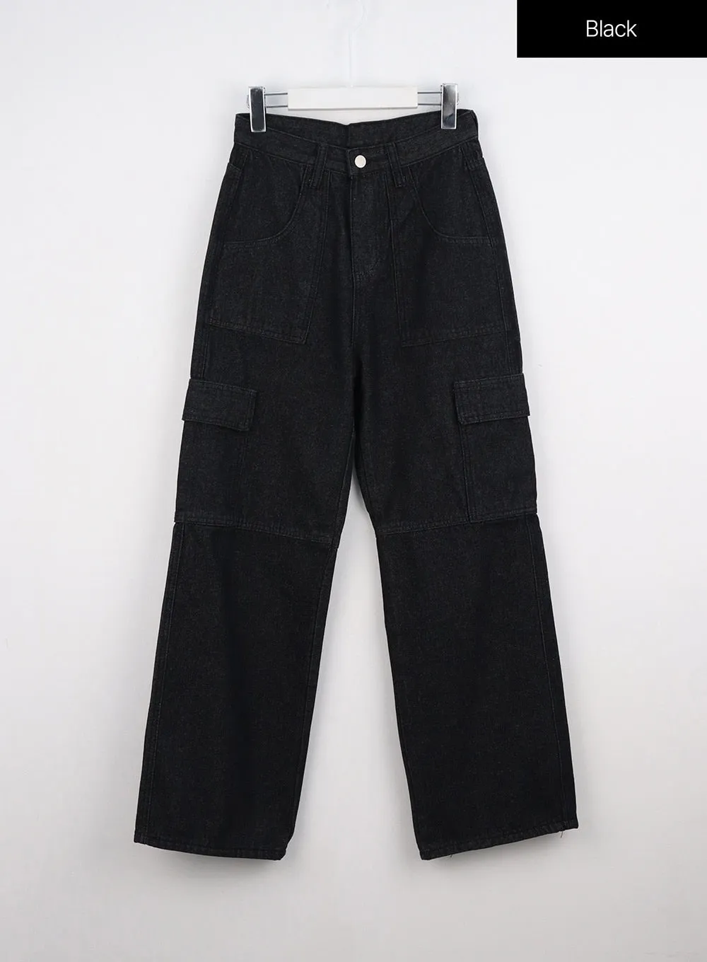 Wide Leg Cargo Pocket Jeans IO317