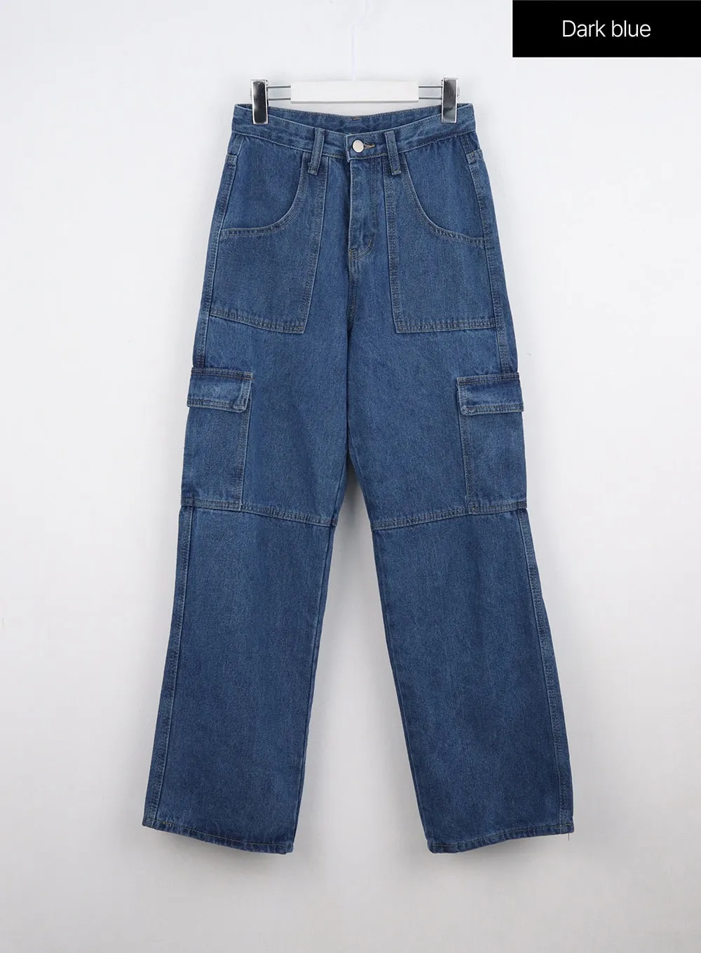 Wide Leg Cargo Pocket Jeans IO317