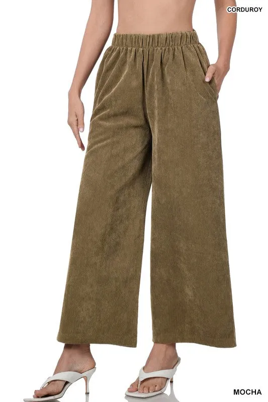 Wide Leg Corduroy Pants - Final Sale