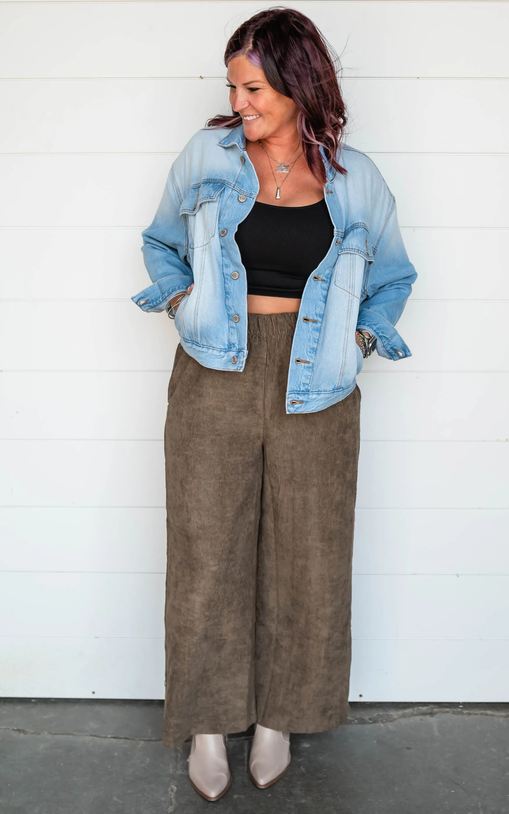 Wide Leg Corduroy Pants - Final Sale