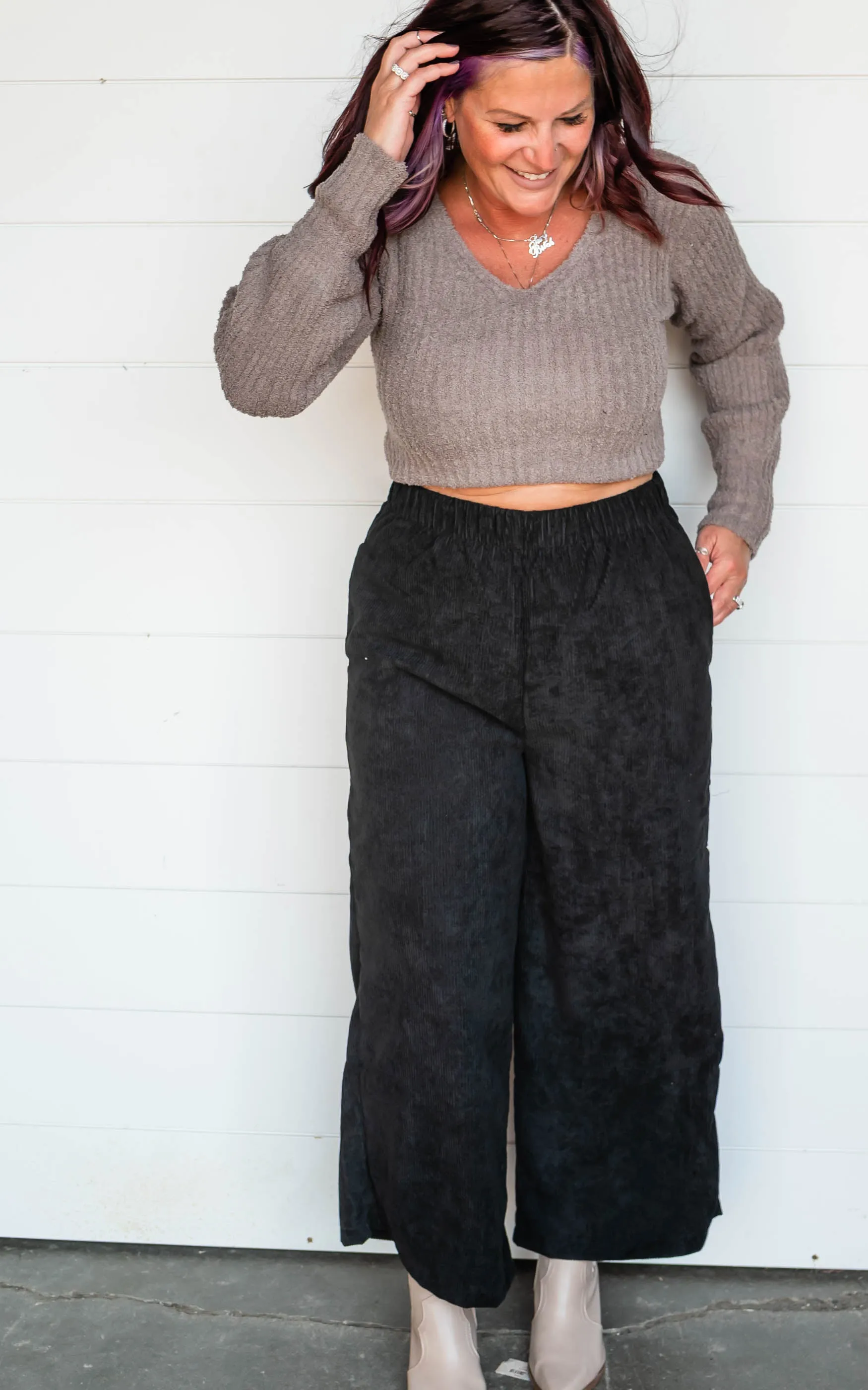 Wide Leg Corduroy Pants - Final Sale