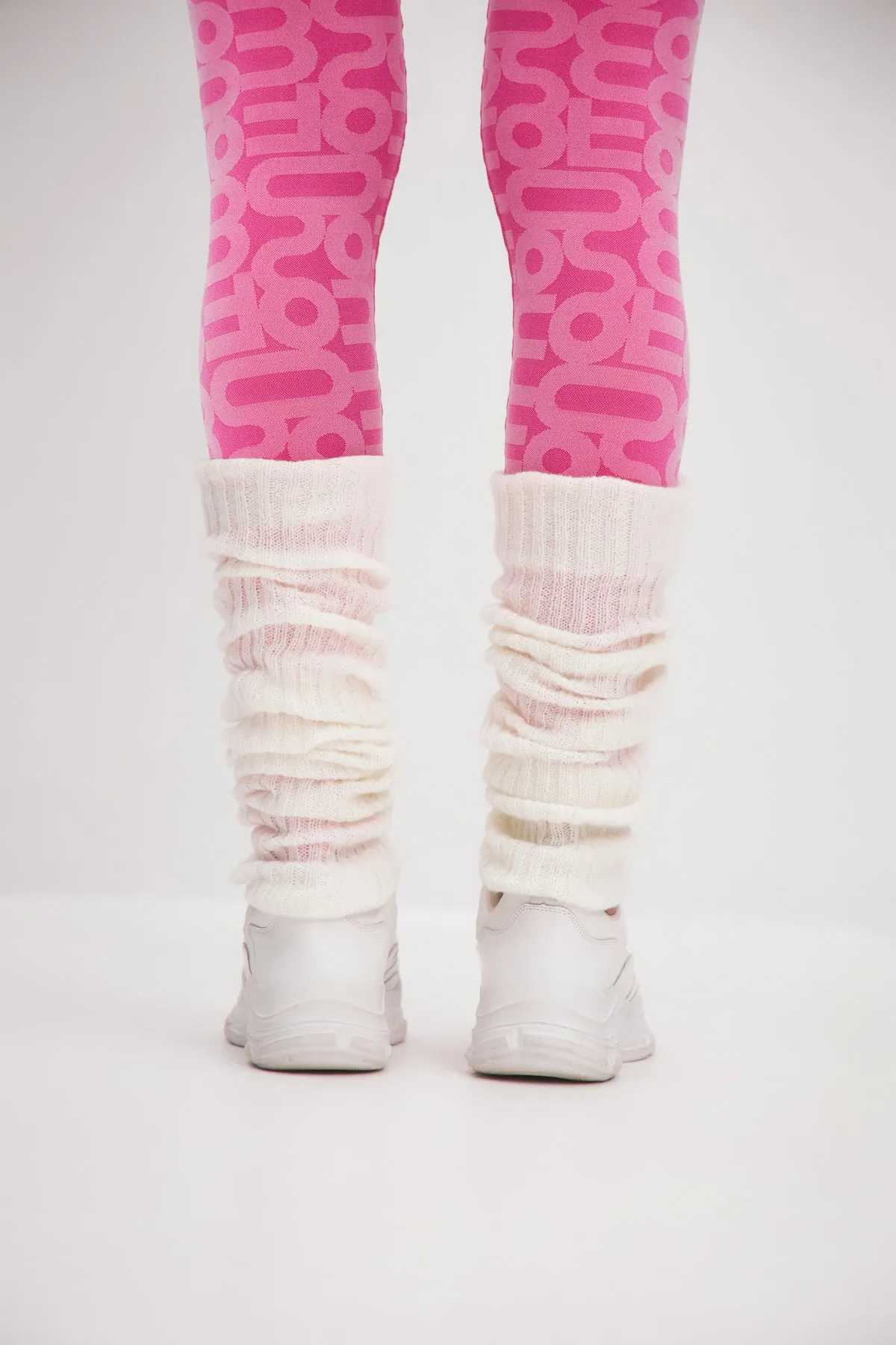 Winter Warmth Bundle: White Hat, Fur Mittens & Knitted Leg Warmers