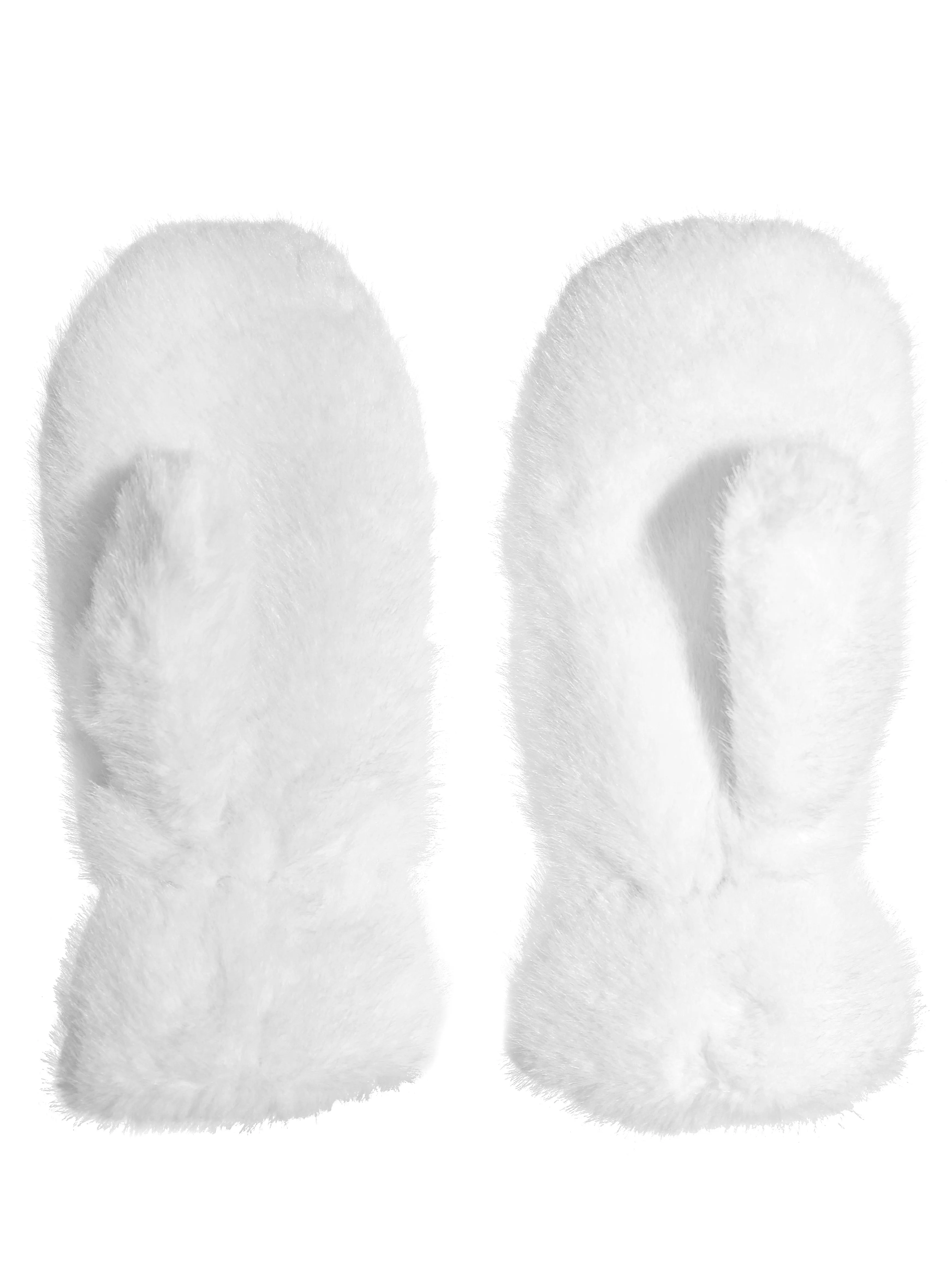 Winter Warmth Bundle: White Hat, Fur Mittens & Knitted Leg Warmers