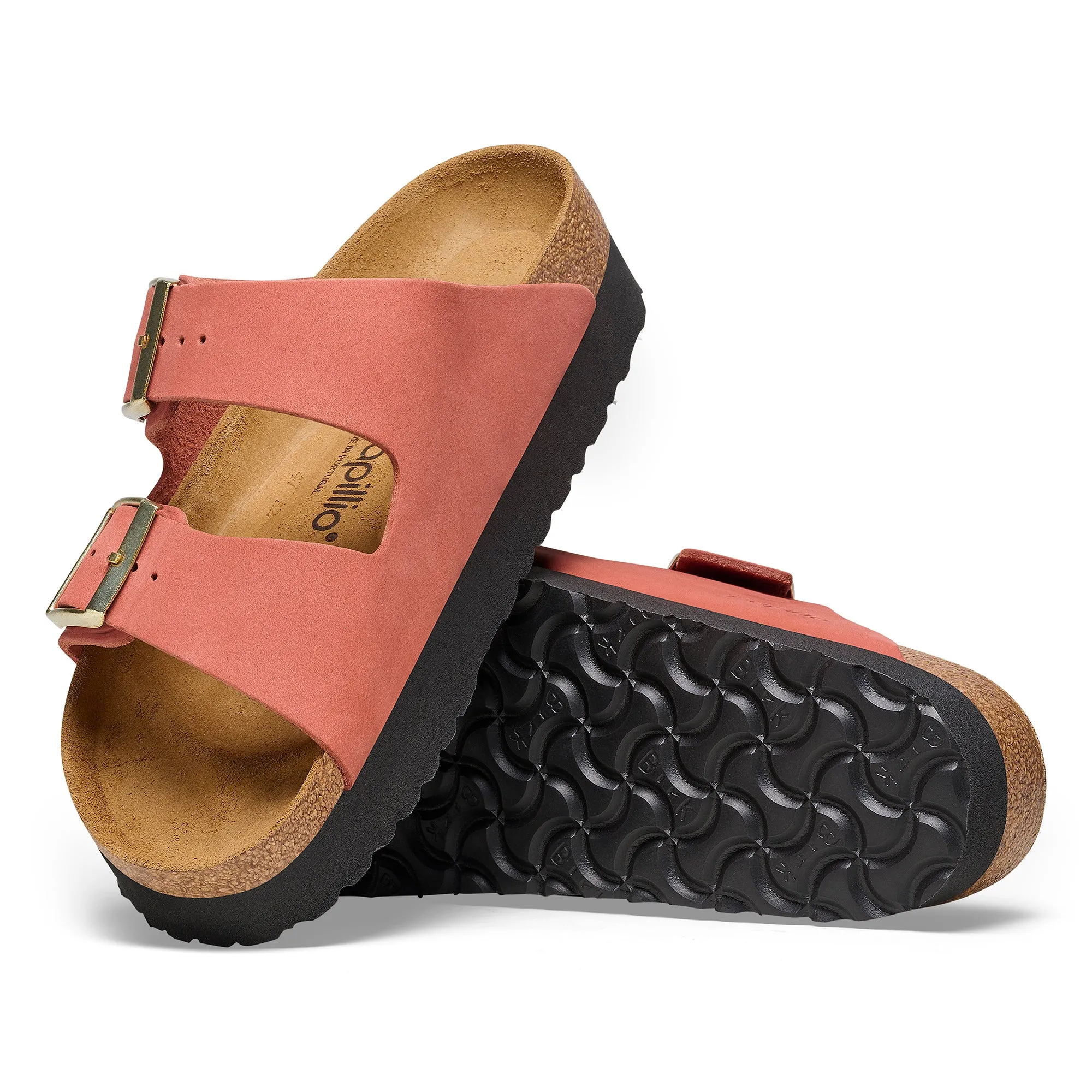 Women's Birkenstock Papillio Platform Nubuck Leather Color: Mars Red