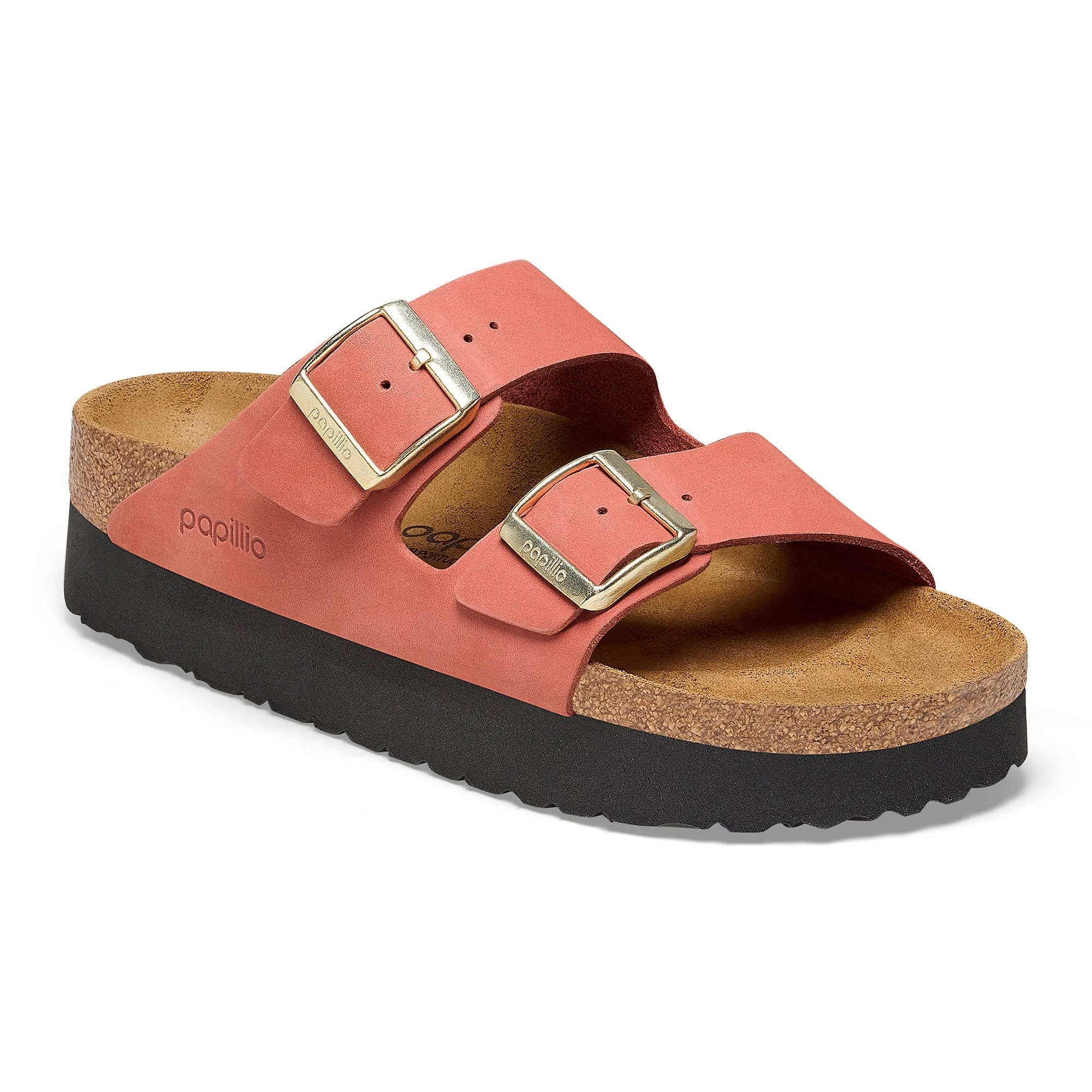 Women's Birkenstock Papillio Platform Nubuck Leather Color: Mars Red