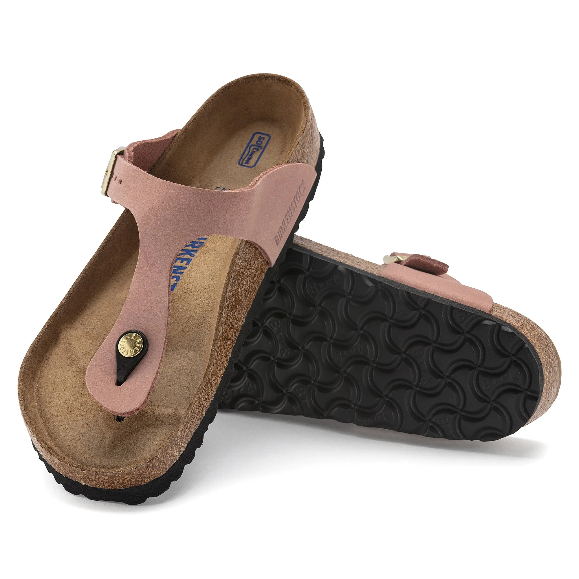 Women's Birkestock Gizeh Soft Footbed Nubuck Leather Color: Old Rose