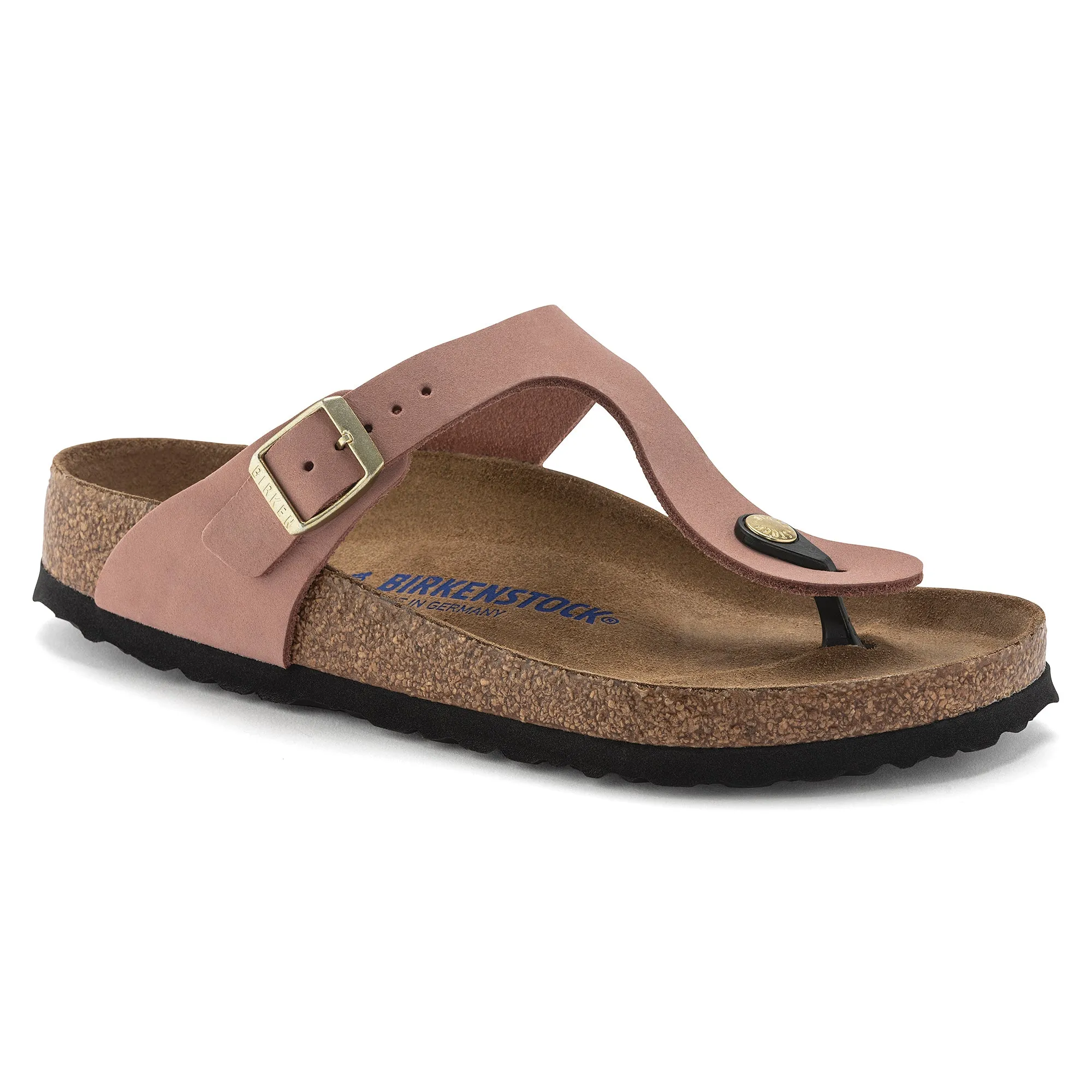 Women's Birkestock Gizeh Soft Footbed Nubuck Leather Color: Old Rose