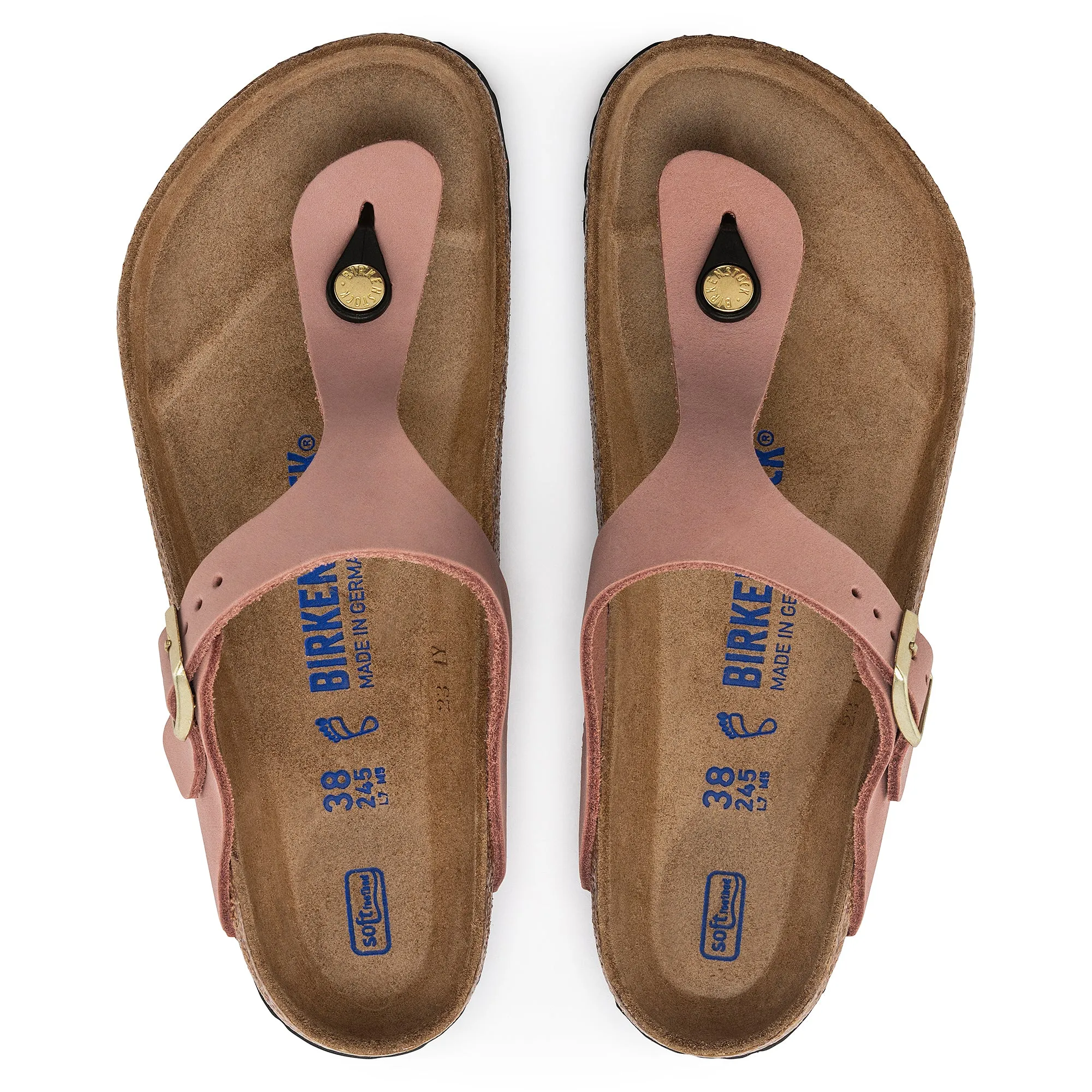 Women's Birkestock Gizeh Soft Footbed Nubuck Leather Color: Old Rose