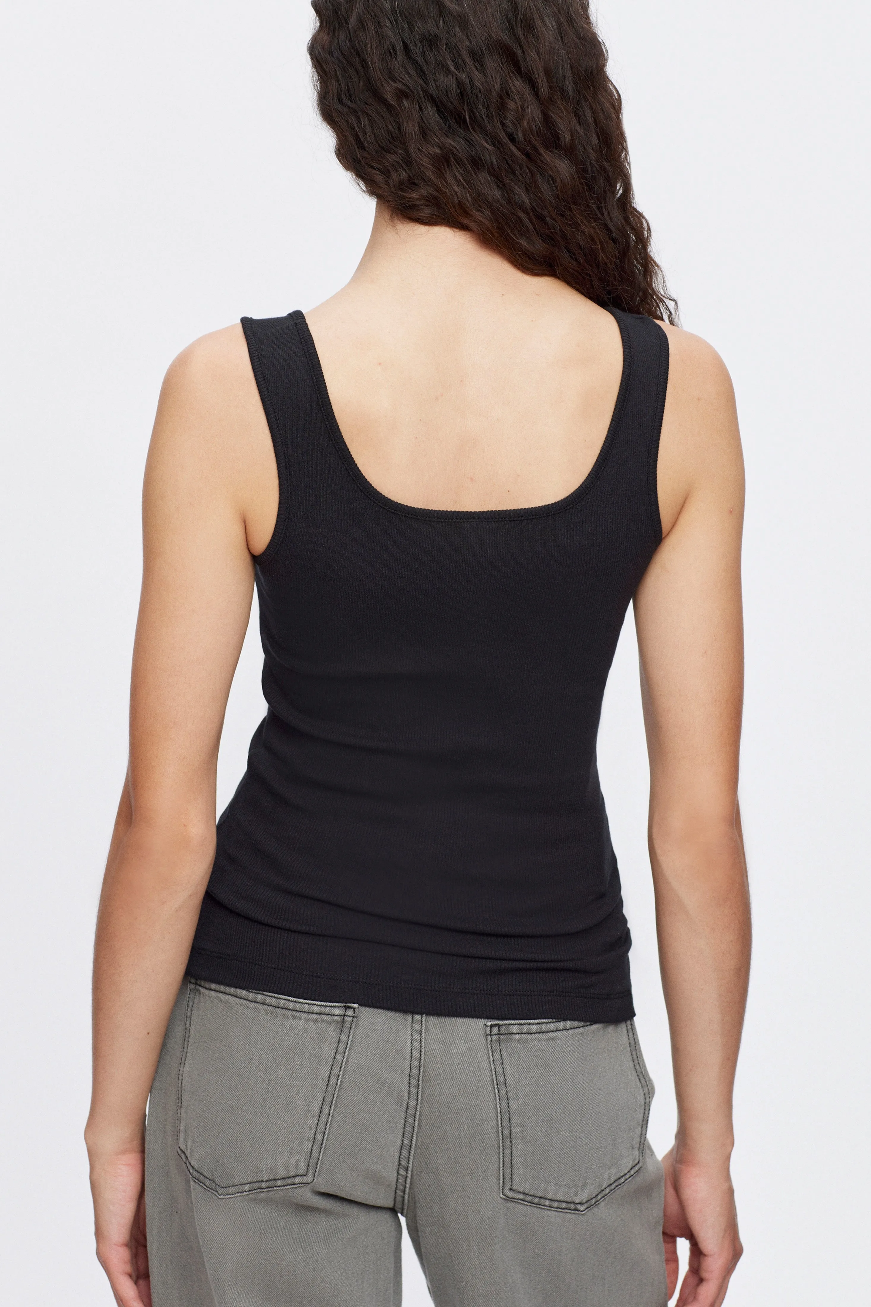 Women's Square Neck Tank in Black